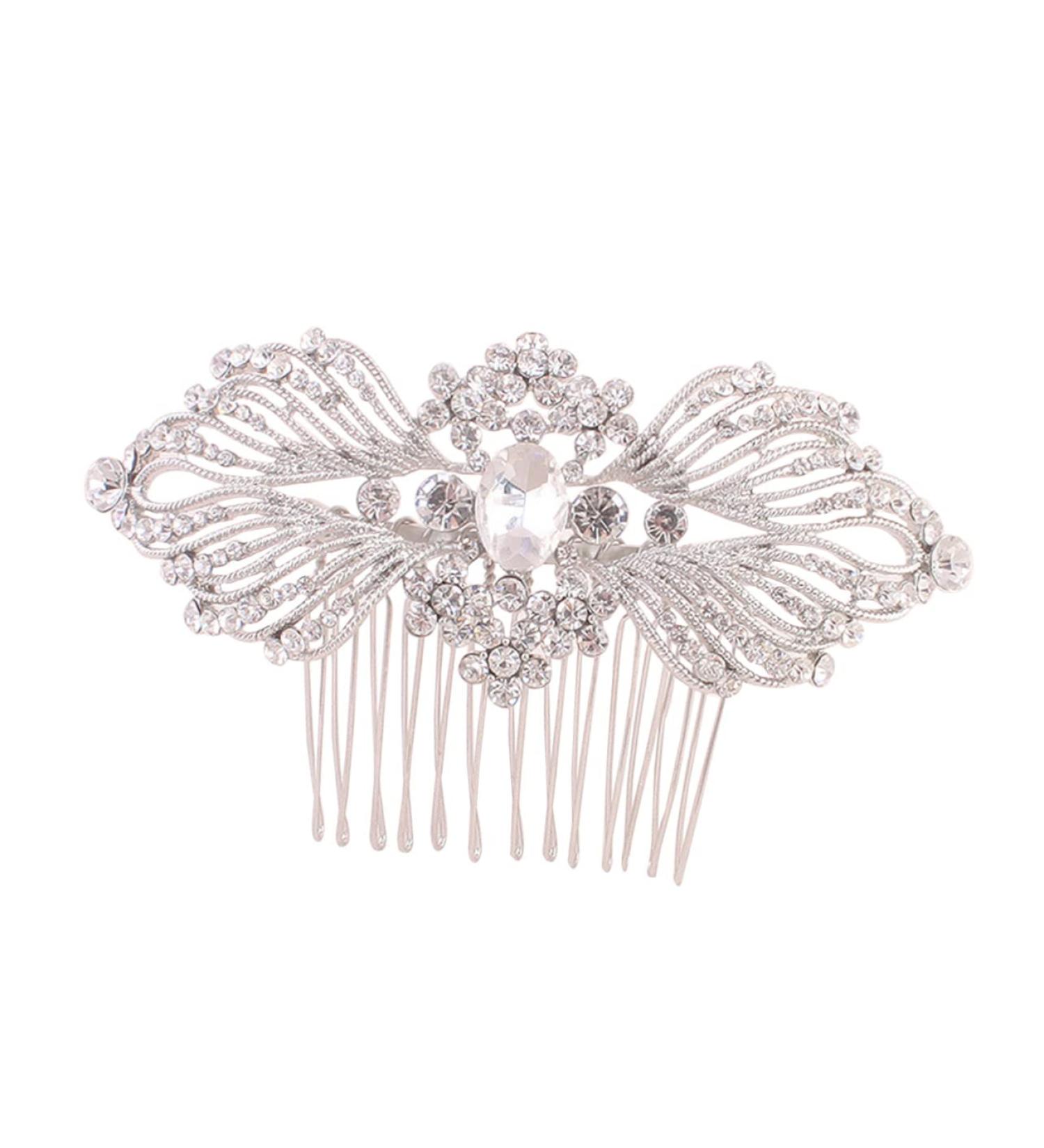 DOITOOL Tiara Bridal Hair Accessories Bridal Hair Comb Hair Side Combs Crystal Bride White European and American - Buy Online on GoSupps.com