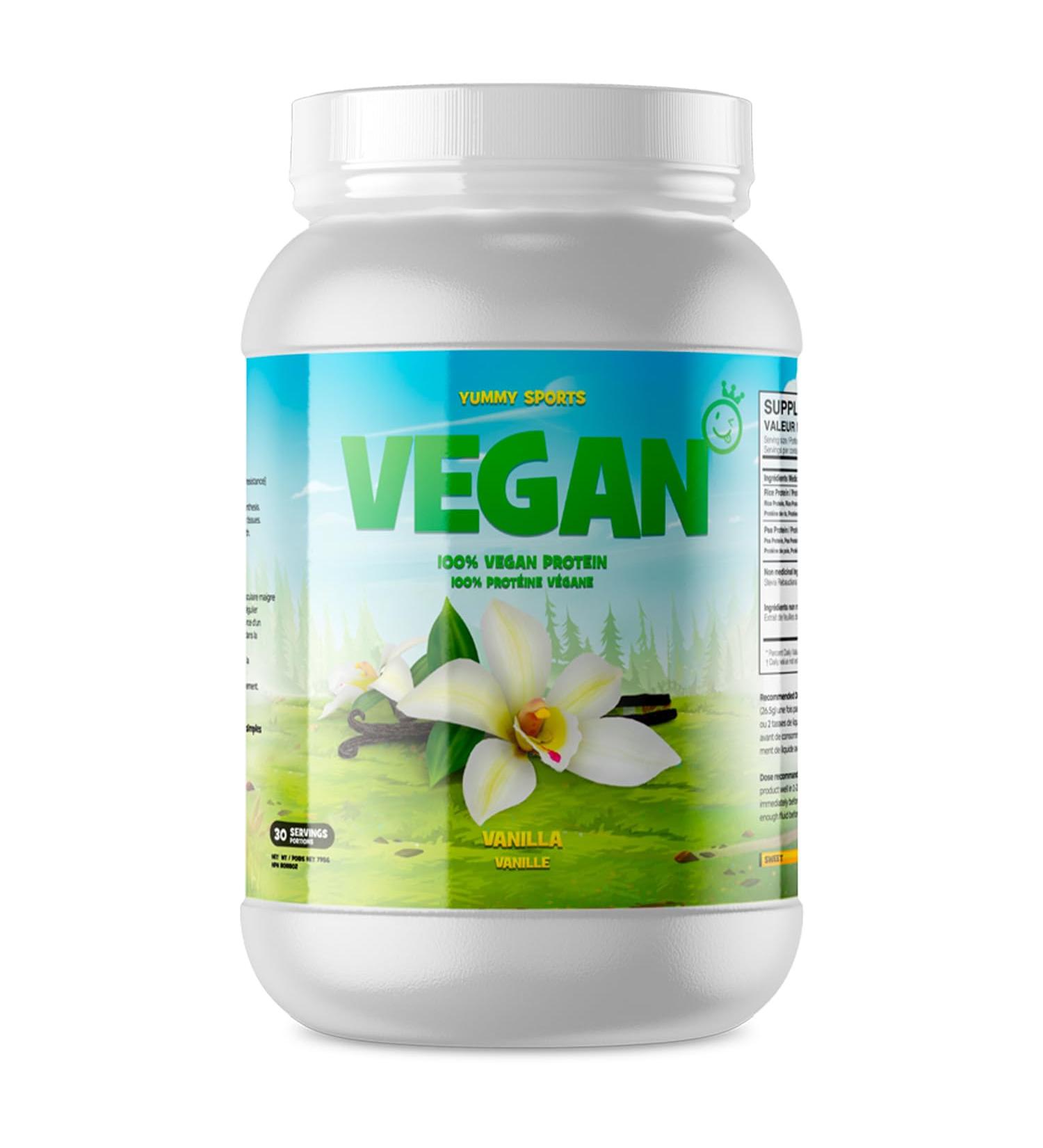 Yummy Sports Pea & Rice Vegan Protein Powder - Organic Plant Based Protein Powder for Breakfast Smoothies Snacks Shakes - Gluten-Free Non GMO No Added Sugar - 950G 30 Servings - Vanilla Flavor Chocolate - Buy Online on GoSupps.com