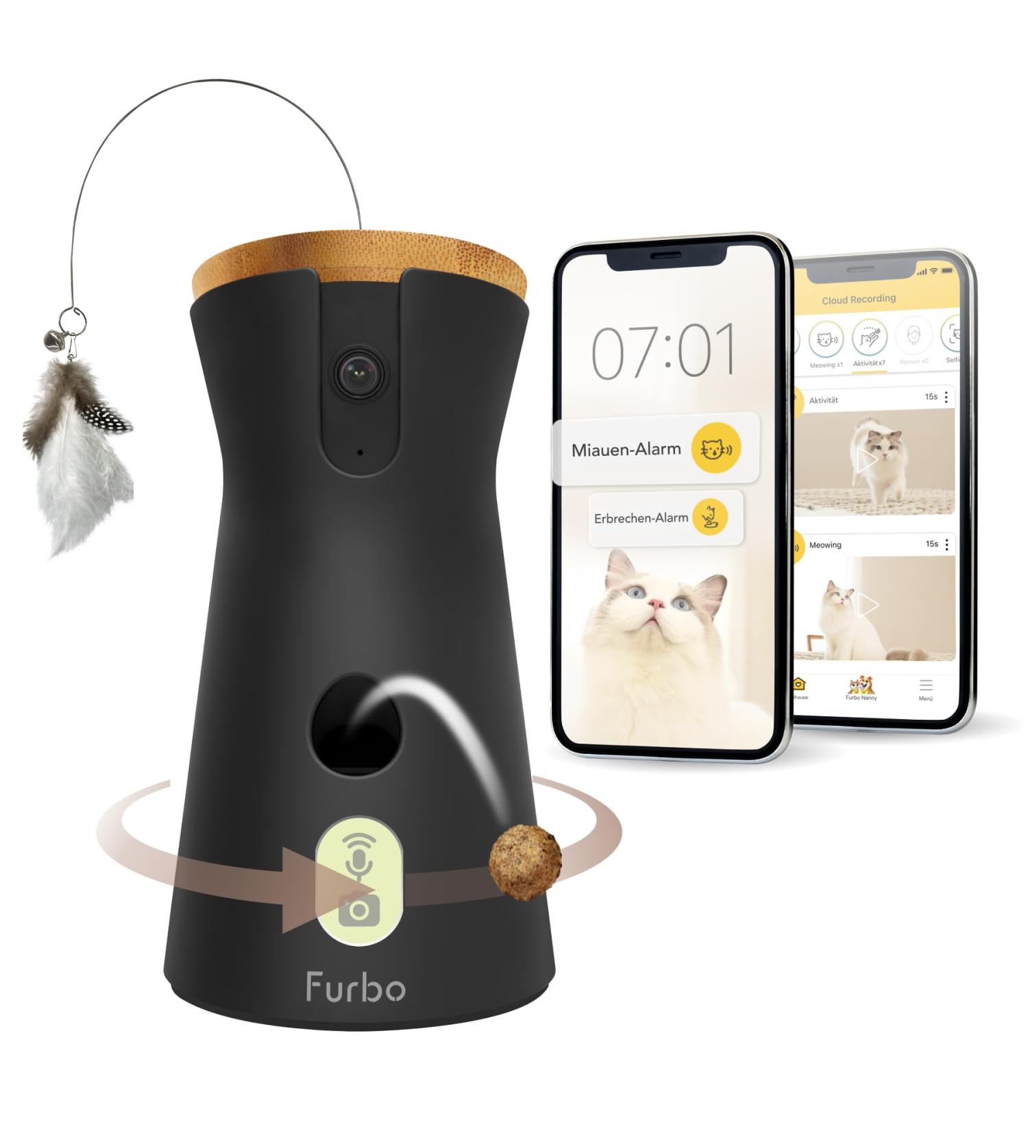 Furbo 360 Cat Camera | Premium Security Package | Intelligent Toy & Home Monitoring - Subscription Required - Buy Online on GoSupps.com