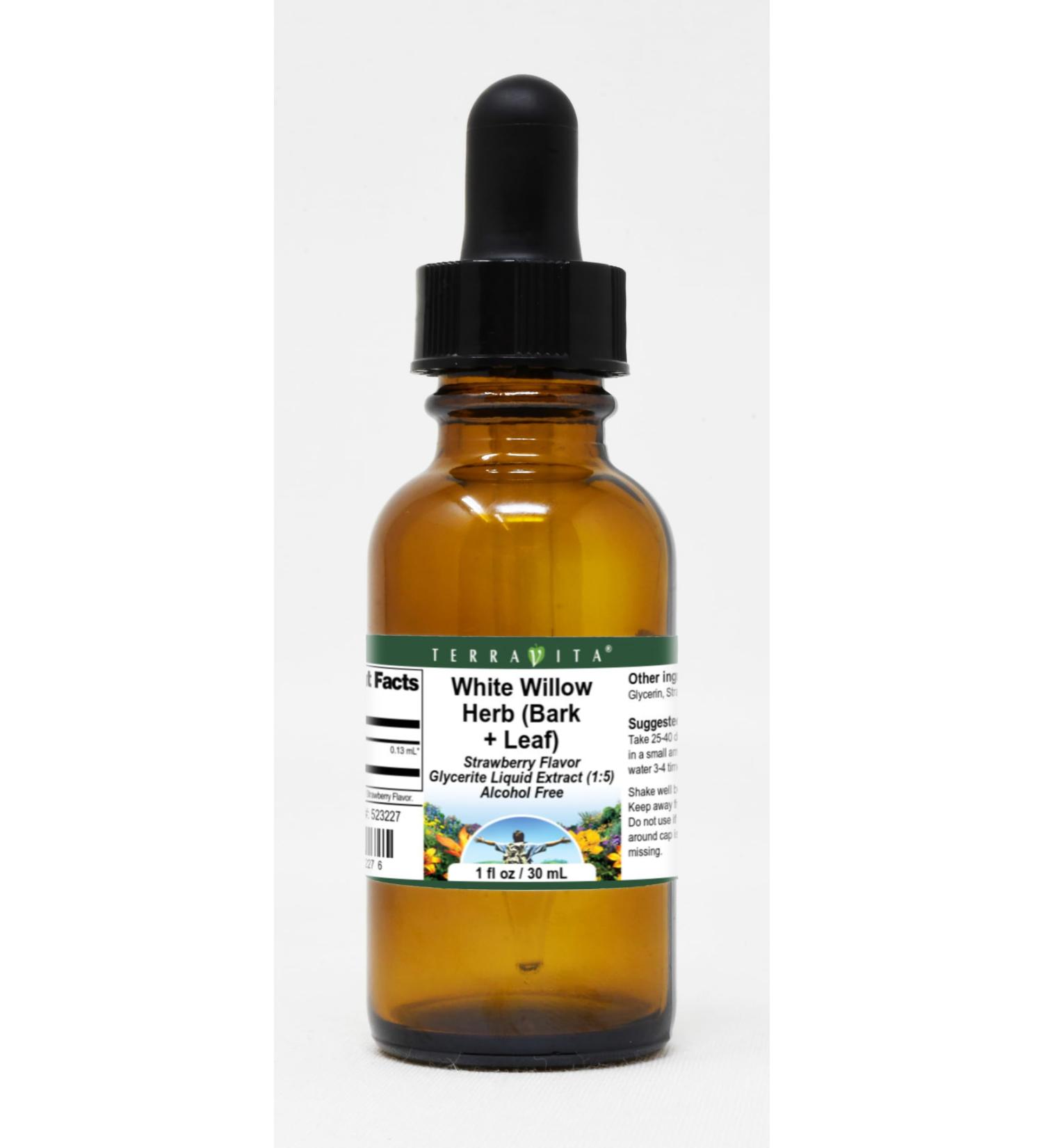 White Willow Herb Glycerite Liquid Extract - Strawberry Flavor (1 oz) | 1:5 Concentration - Best Quality & International Shipping - Buy Online on GoSupps.com