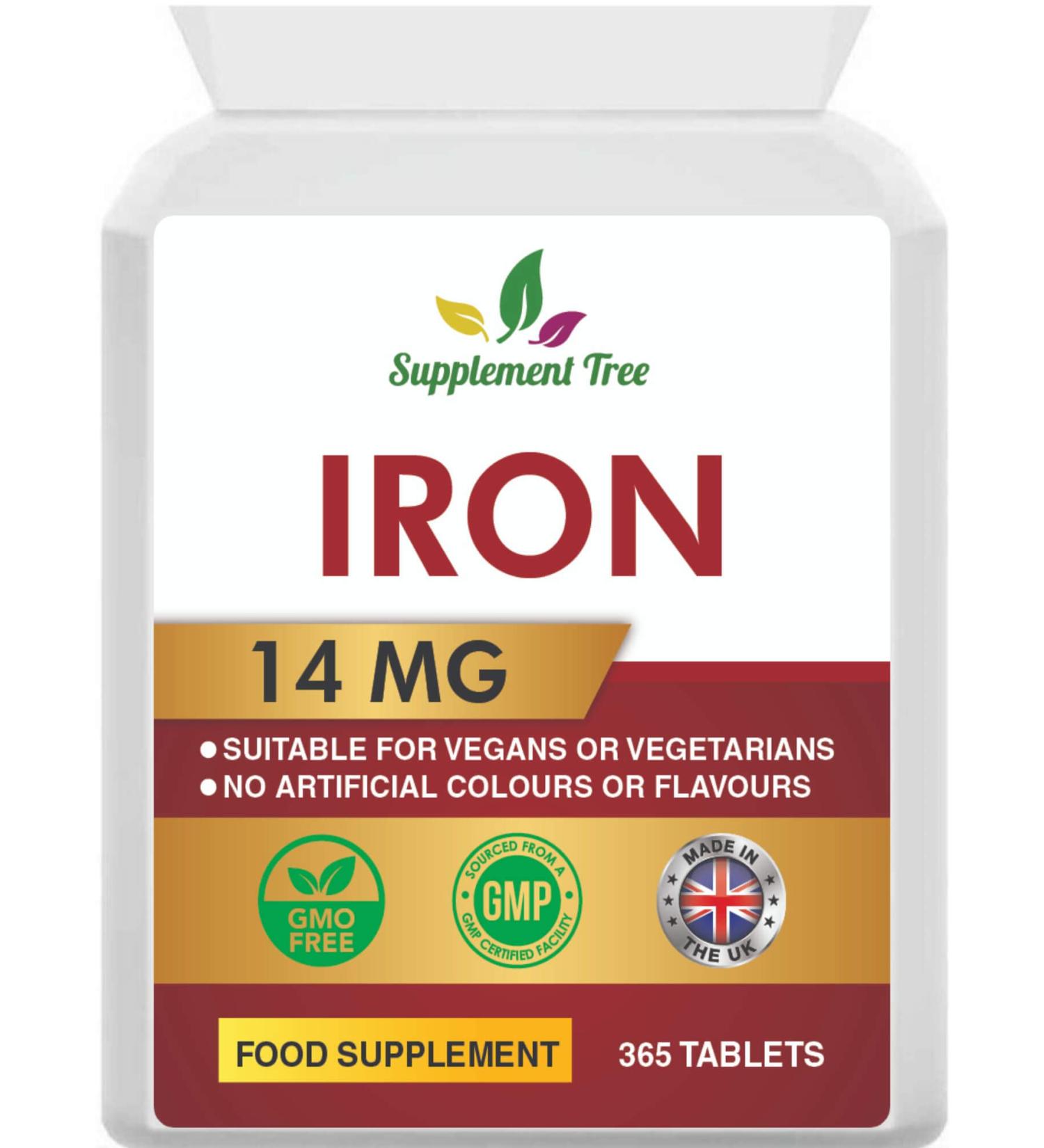 365 Vegan Iron Tablets 14mg | Reduce Tiredness & Fatigue | Men & Women | UK Made - Buy Online on GoSupps.com