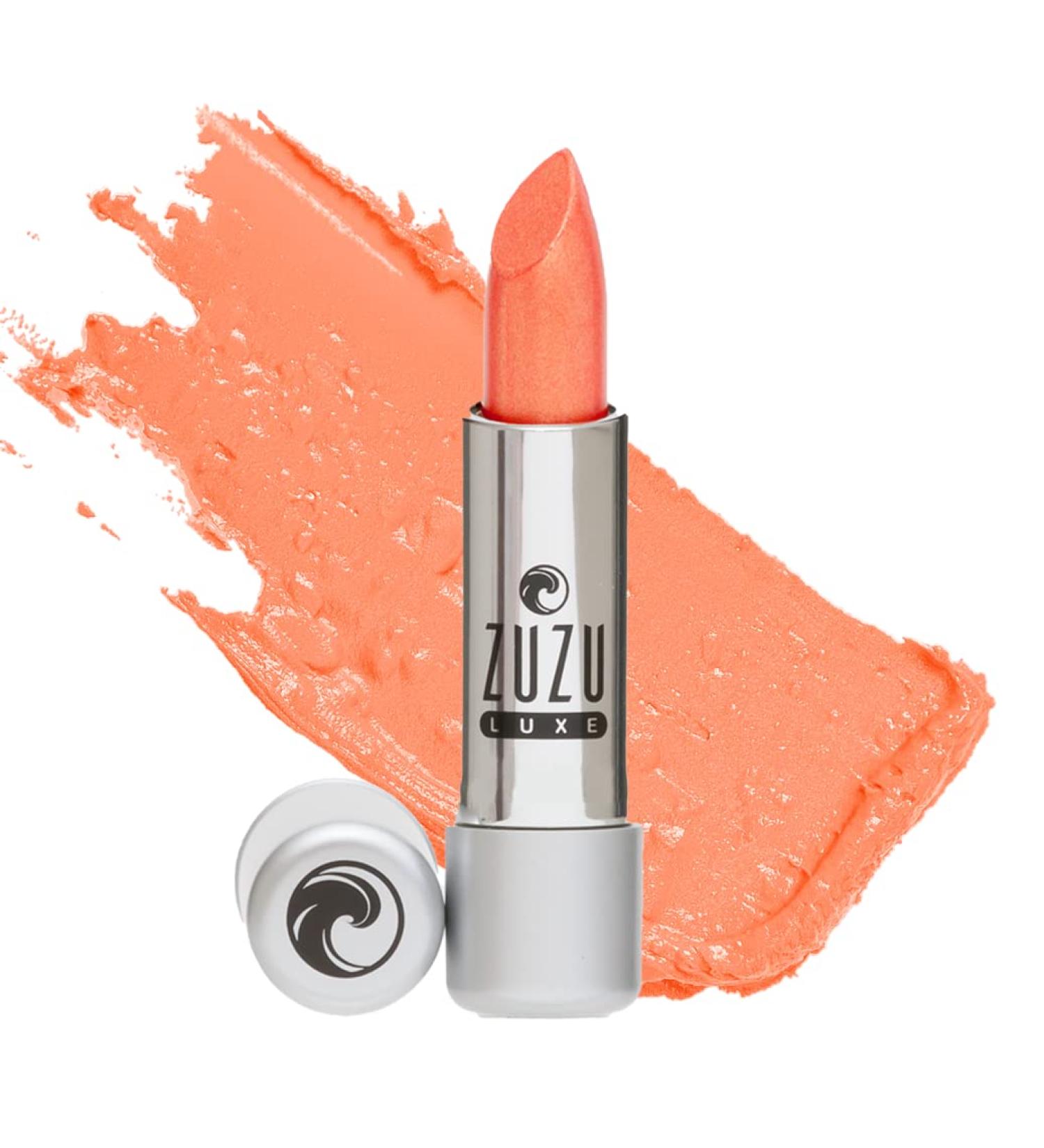 Zuzu Luxe Lip Color Lipstick in Sazerac - Pinkish Peach/Warm Pearl | 0.13 oz | Paraben-Free, Vegan, Gluten-Free, Cruelty-Free, Non-GMO - Buy Online on GoSupps.com