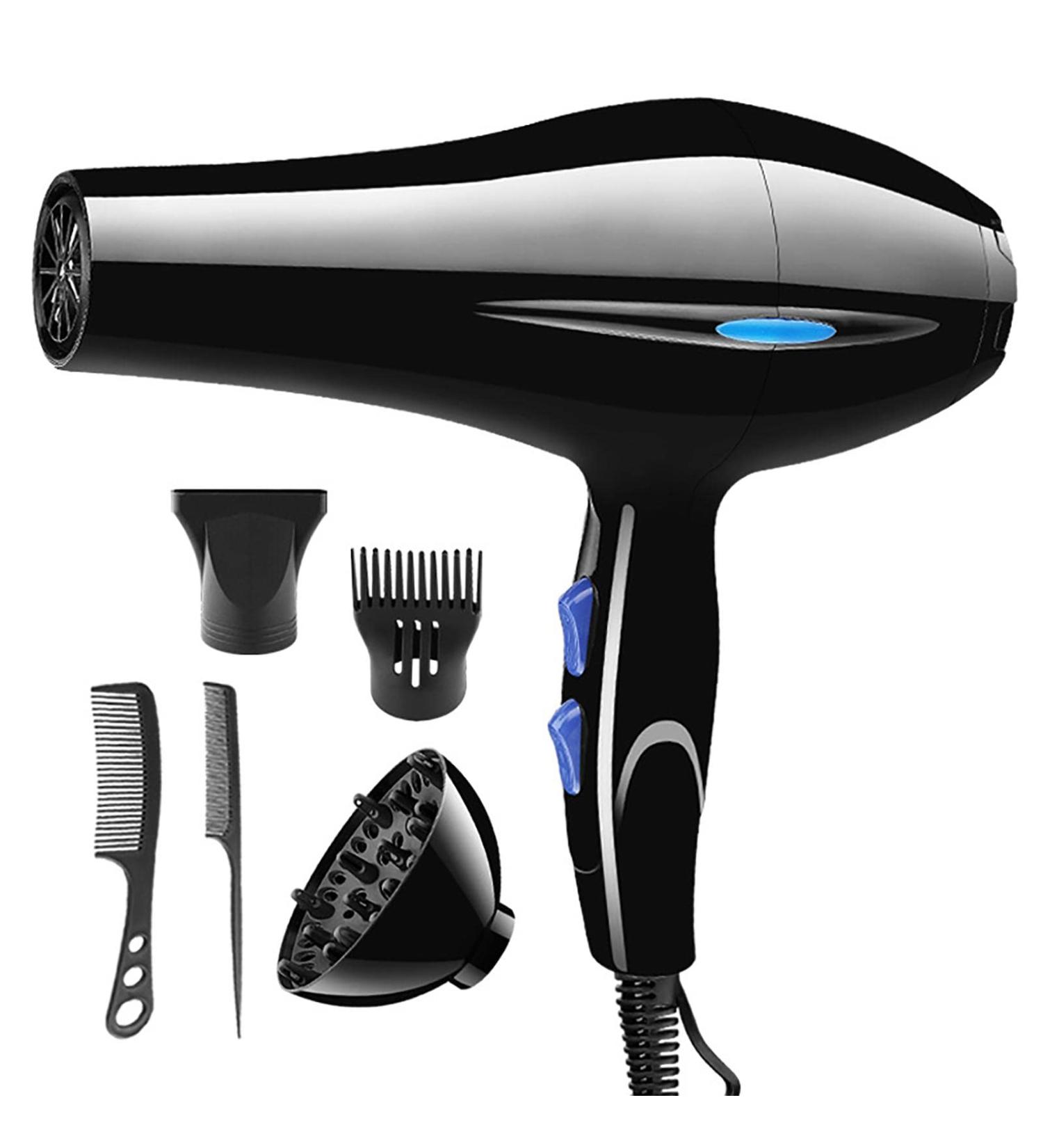 Dryer 2200W with Diffuser | Styling Nozzles Fan Temperature Settings | Styling Nozzles Pointed Tail Comb Flat Comb for Home Use Dtt - Buy Online on GoSupps.com