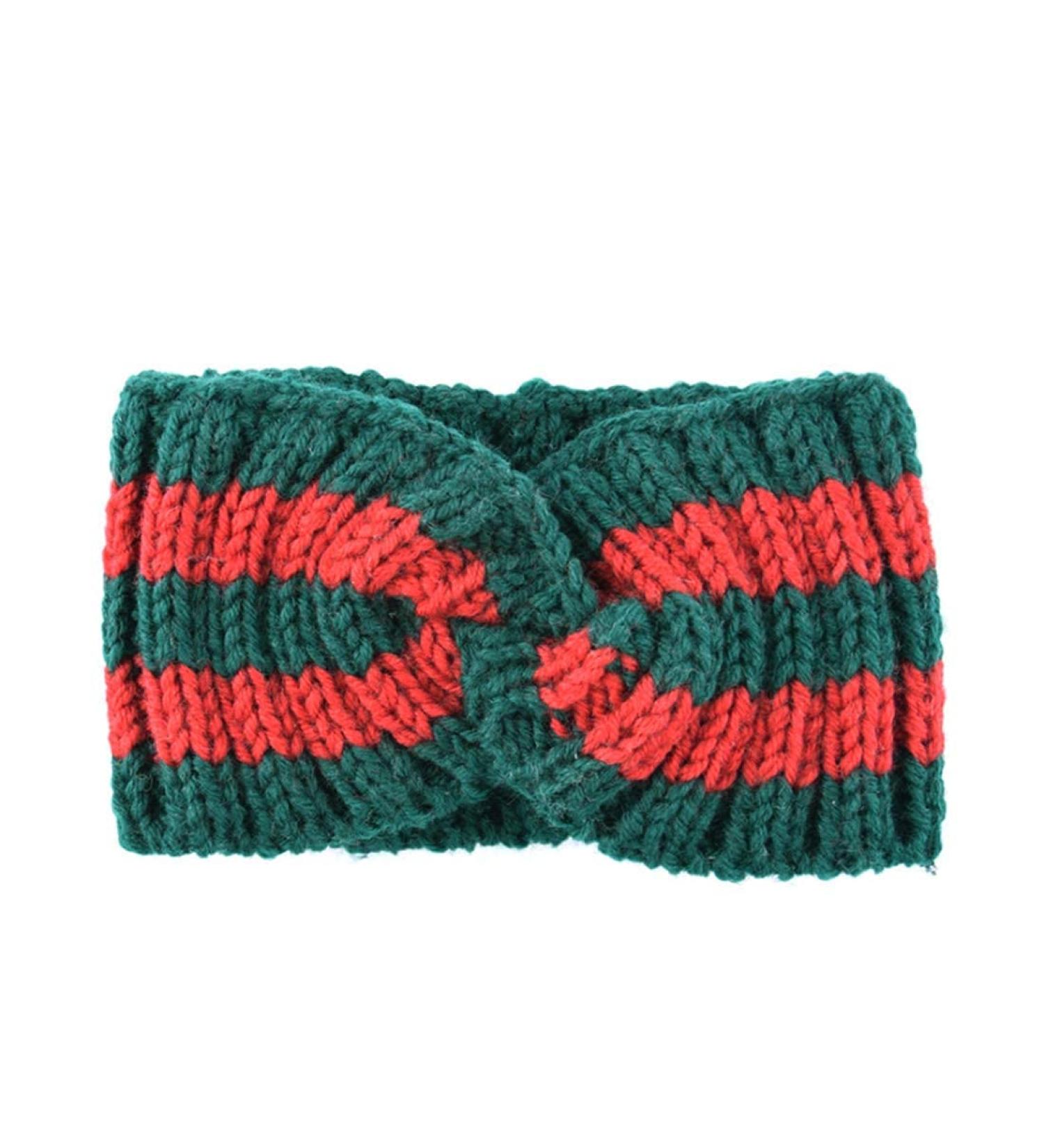 Chunky Knit Braided Winter Headband - Green | Elastic Hair Band for Women - Buy Online on GoSupps.com