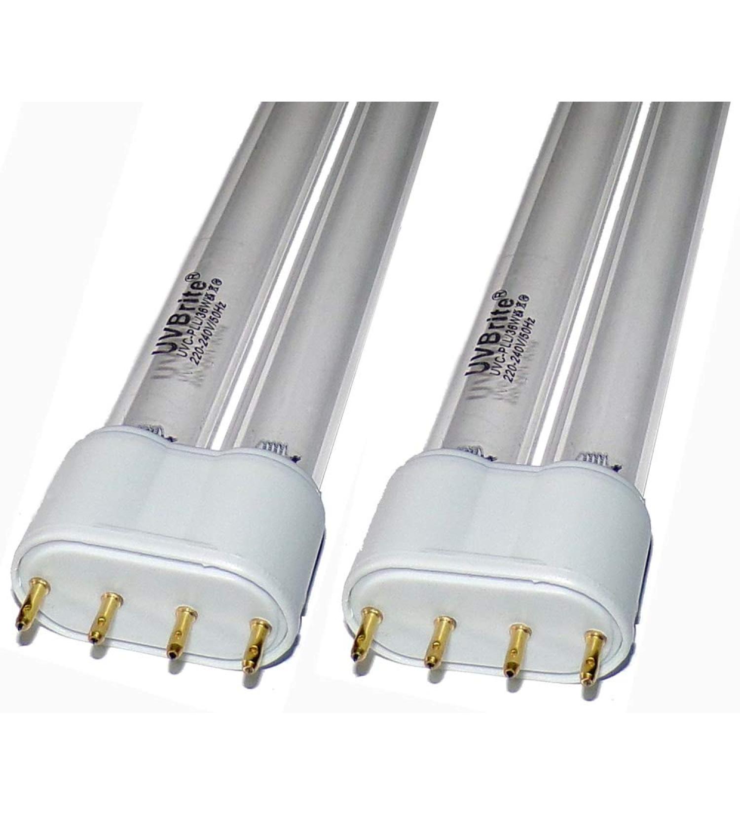 UVBrite 2-Pack 36W PLL Ultraviolet Bulb for Pond Filter UVC Water Clarifier Quartz not Glass 9000 Hours ARL Multi Variation 2 Twin Pack 36W