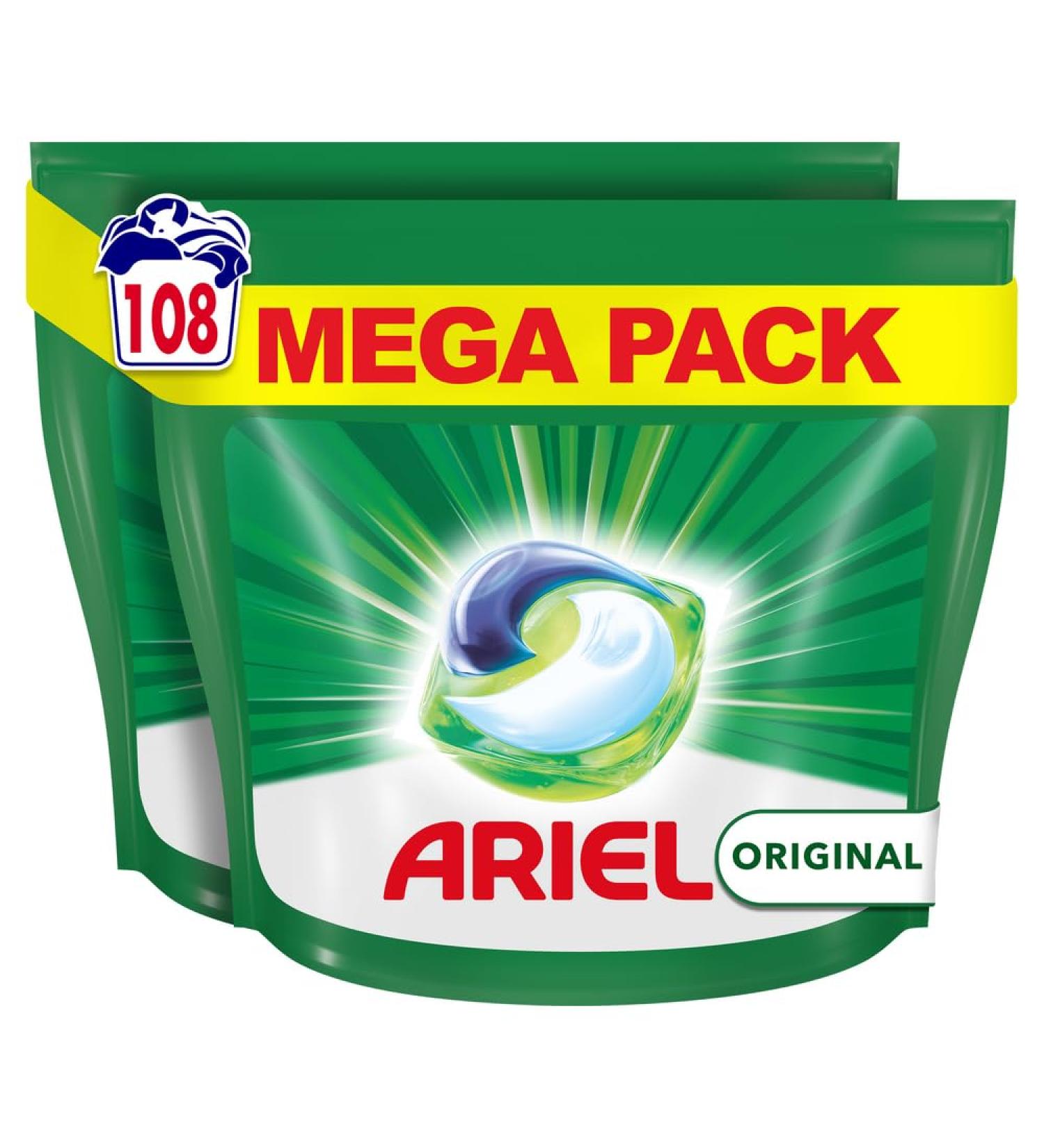 Ariel All-in-1 PODS Laundry Detergent, 108 Washes (54 x 2), Original Scent, Cold Water Cleaning - Buy Online on GoSupps.com