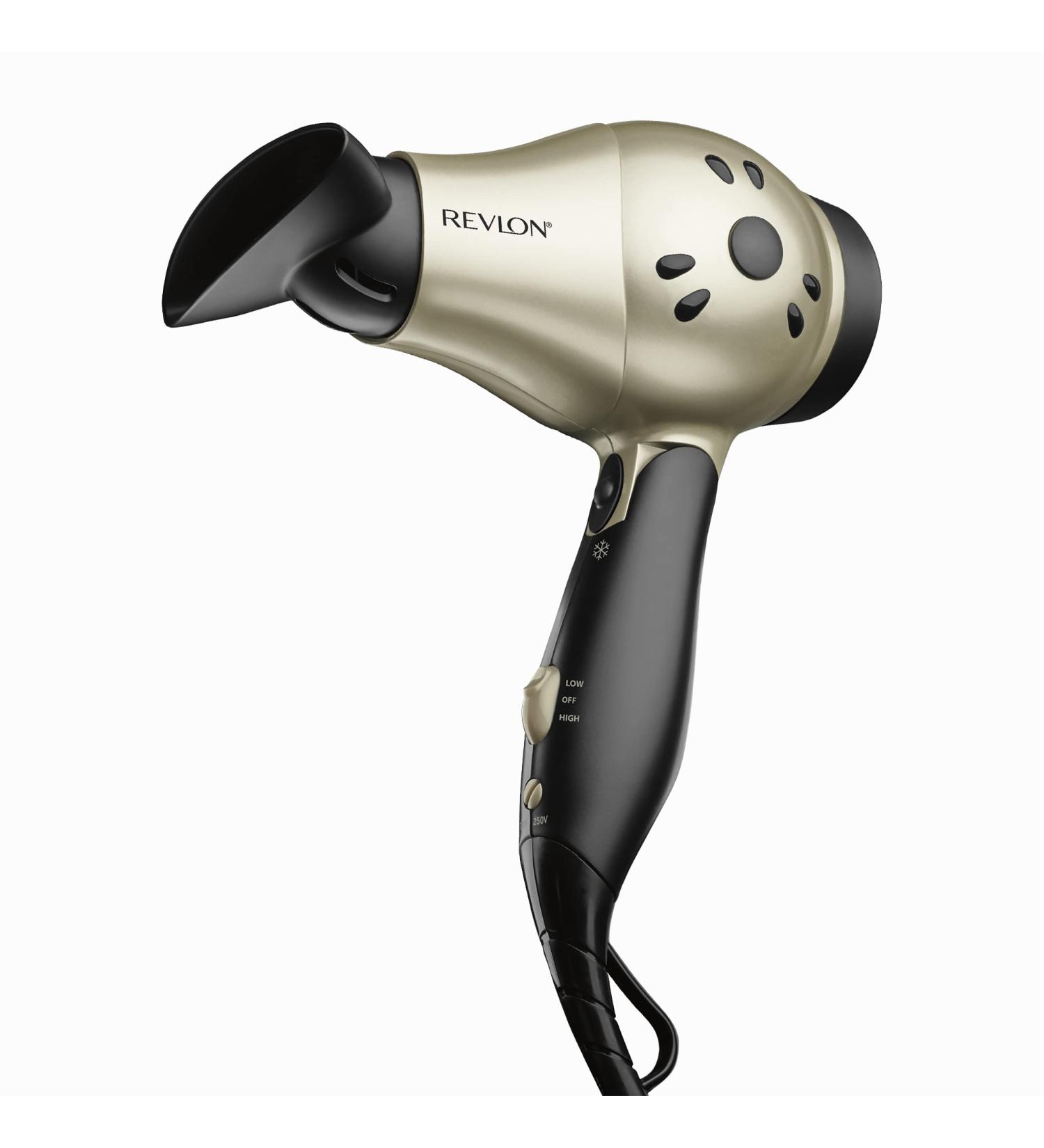 Revlon RVDR5005F Tourmaline Ionic Hair Dryer Travel Friendly 1875 Watts Dual Voltage Folding Handle Concentrator Multiple Heat/Speed Settings Easy Storage Fast Dry Gold - Buy Online on GoSupps.com