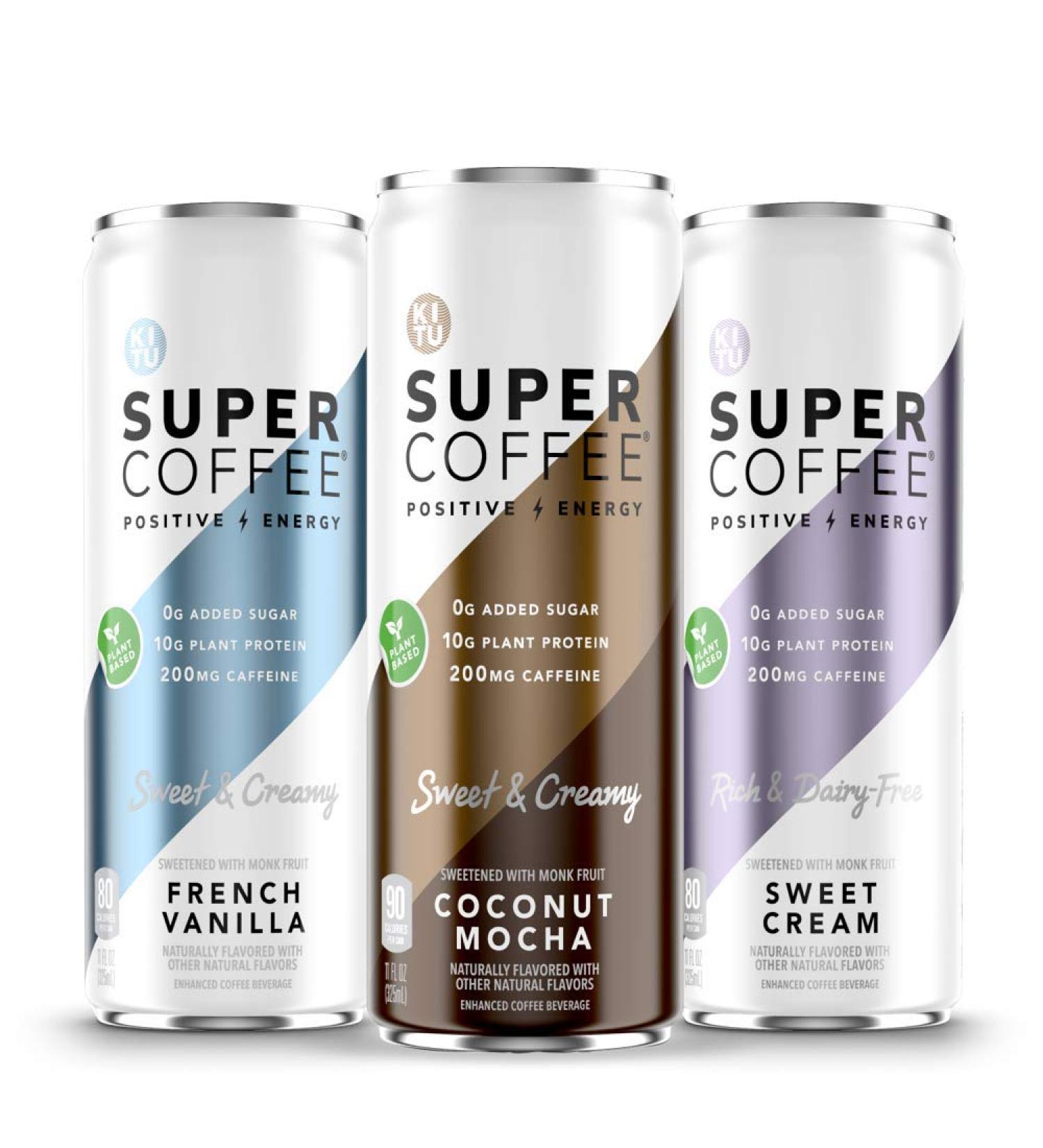 Kitu Super Coffee Iced Keto Coffee Variety Pack - 0g Sugar, 10g Protein, 70 Calories - 12 Pack 11 Fl Oz | Lactose, Soy, Gluten Free - Plant Protein Coffee Drinks - Buy Online on GoSupps.com