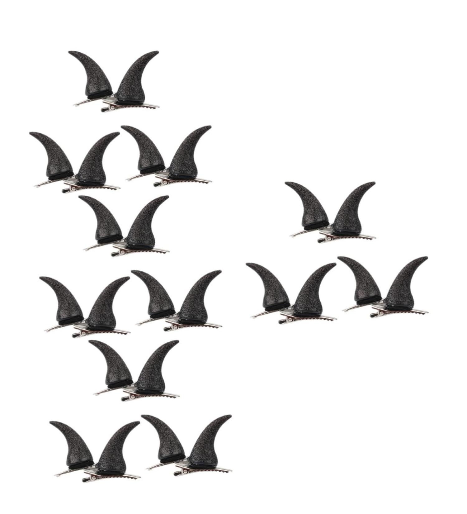 minkissy 12 Pairs Horn Hairpin Halloween Hair Accessories Halloween Party Supplies Costume Hair Accessories Creative Hair Accessories Black Outfit Hair Accessory for Women Demon Bobby Pins - Buy Online on GoSupps.com
