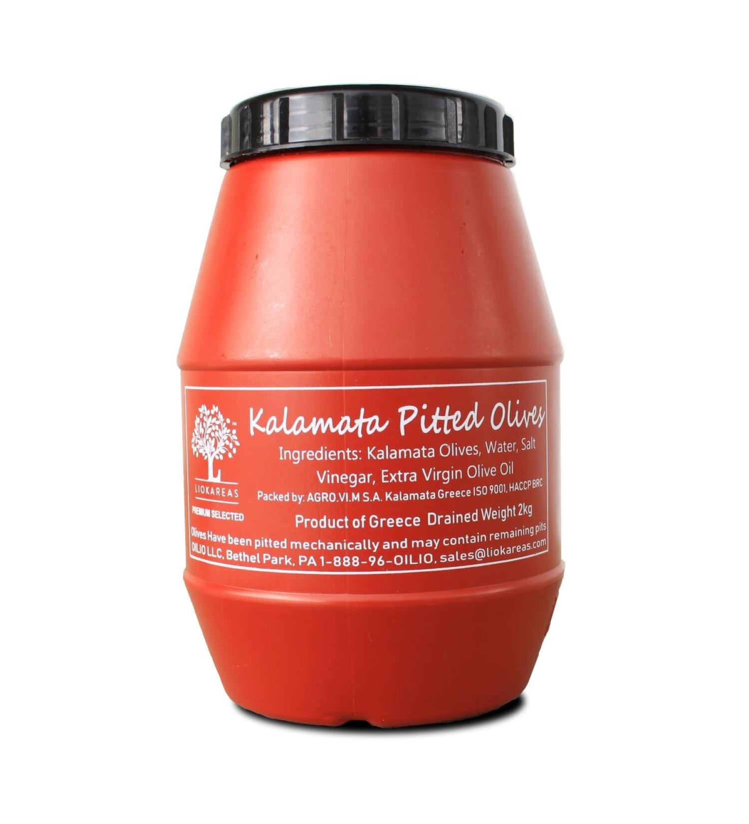 Organic Black Kalamata Olives, Large Pitted - 4.4lbs - NonGMO, Gluten Free, Keto, Paleo - Brine with Sea Salt, Water, Red Wine Vinegar, EVOO - From Kalamata, Greece - Buy Online on GoSupps.com