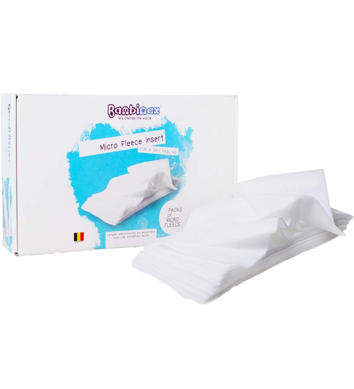 Bambinex Baby Washable Superdry Diaper Inserts - 20 Count Pack - Superdry Micro Fleece Liner for Dry Baby Skin - Fits All Diaper Types - Buy Online on GoSupps.com