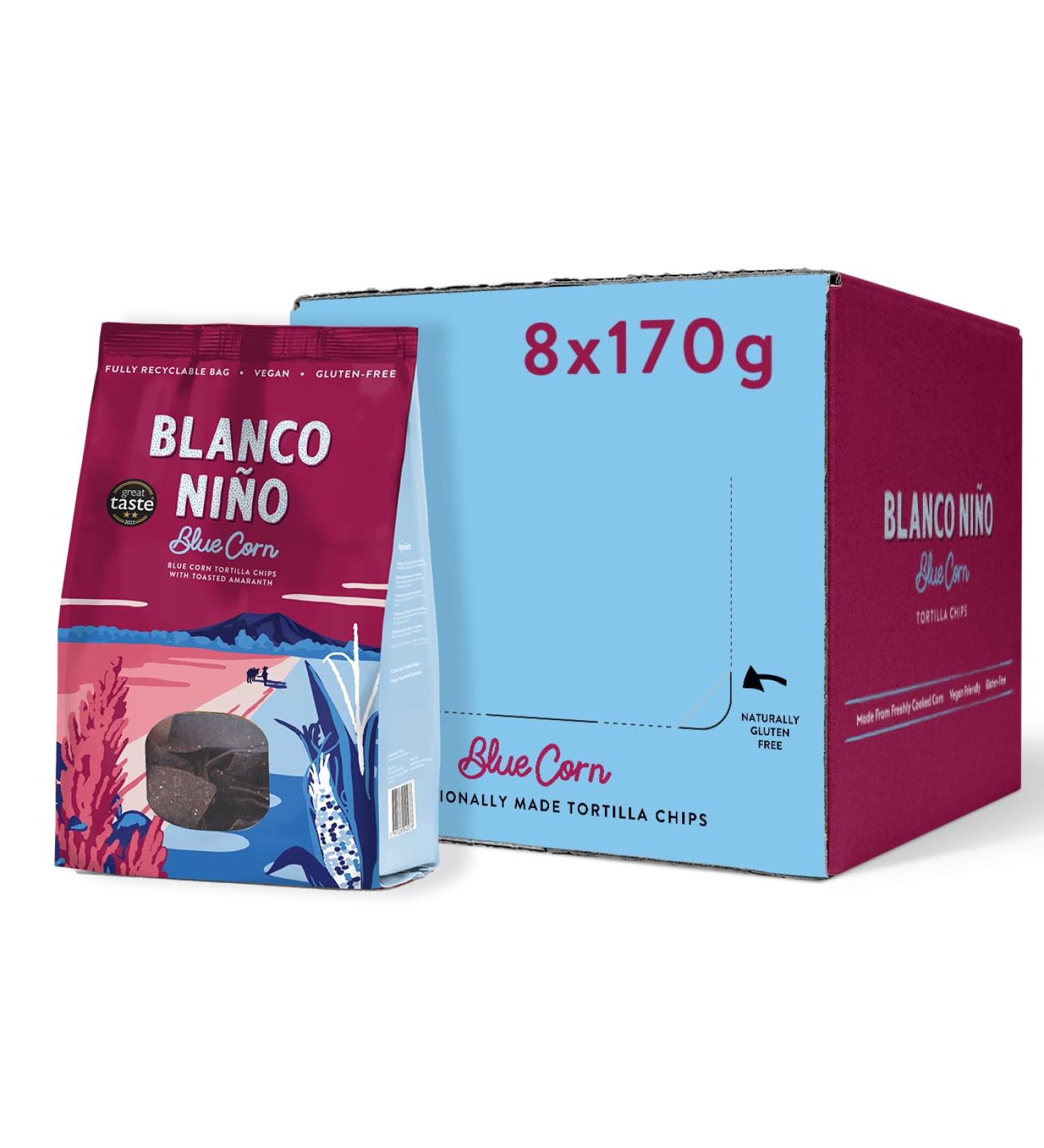 Blanco Ni o - Traditional Tortilla Chips - Blue Corn - 8 x 170g - Buy Online on GoSupps.com