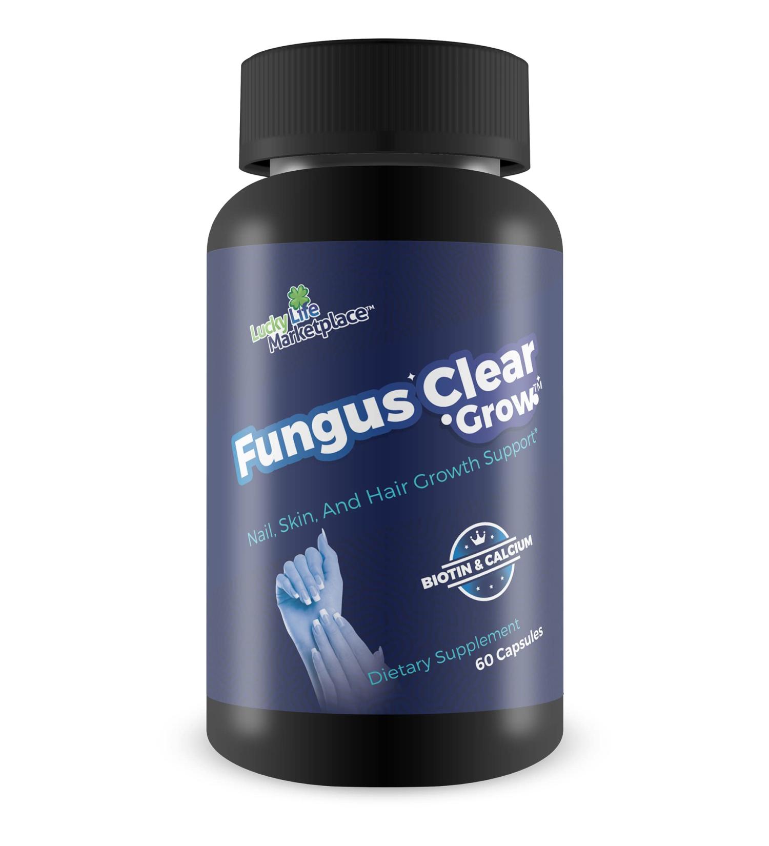 Fungus Clear Grow - Nail Skin & Hair Growth Support - Help Support Natural Hair Skin & Nails Growth with This Premium Formula Made with Biotin & 9 Other Ingredients - Buy Online on GoSupps.com