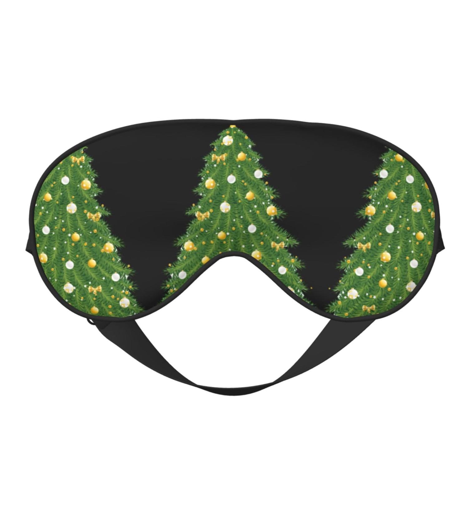 Buy Xmas Green Tree Print Ultra-Soft Light-Blocking Eye Mask for Comfort & Restful Sleep - International Shipping Available - Buy Online on GoSupps.com