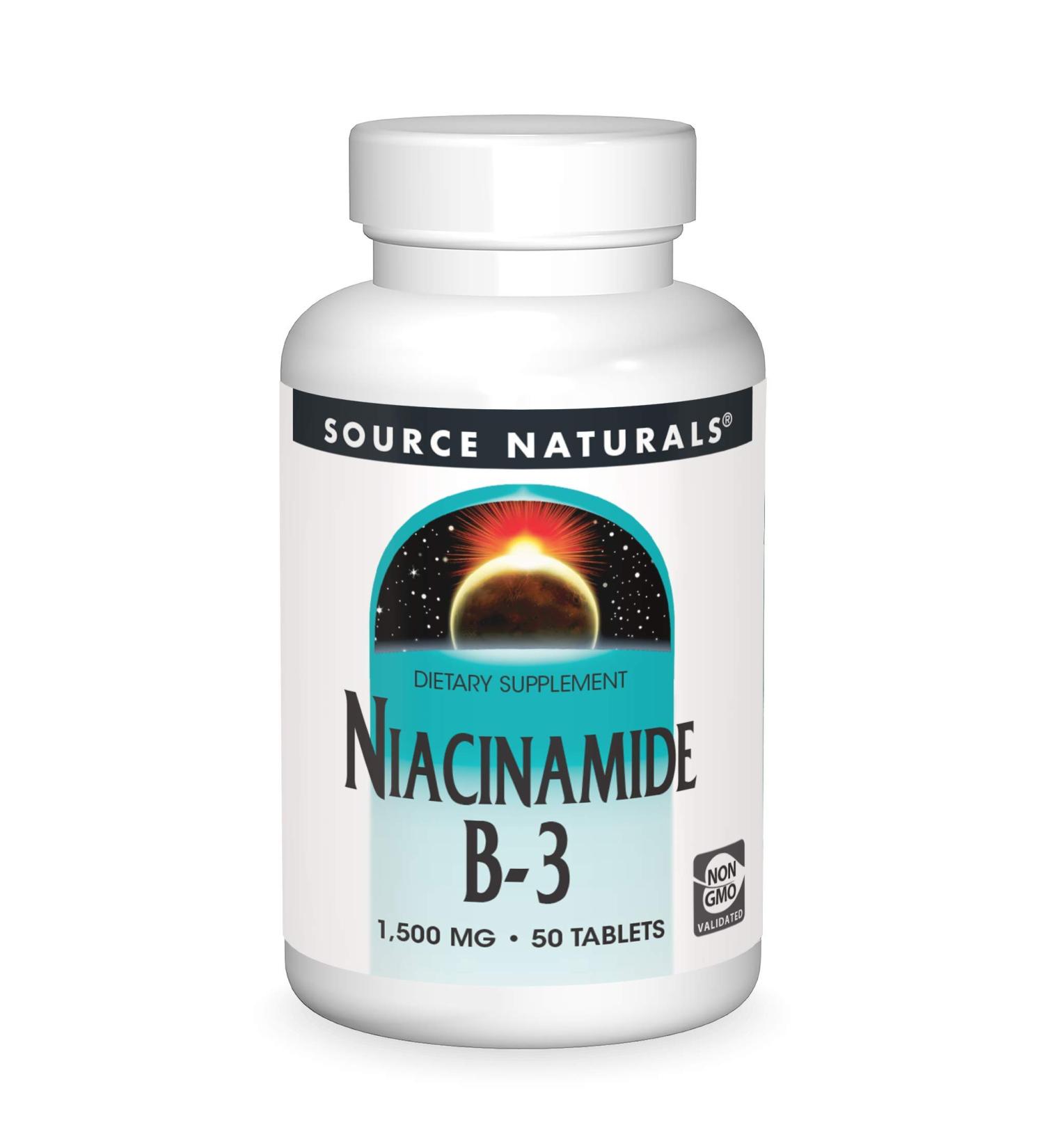 Source Naturals Niacinamide B-3 1500mg - 50 Tablets | Dietary Supplement - Buy Online on GoSupps.com