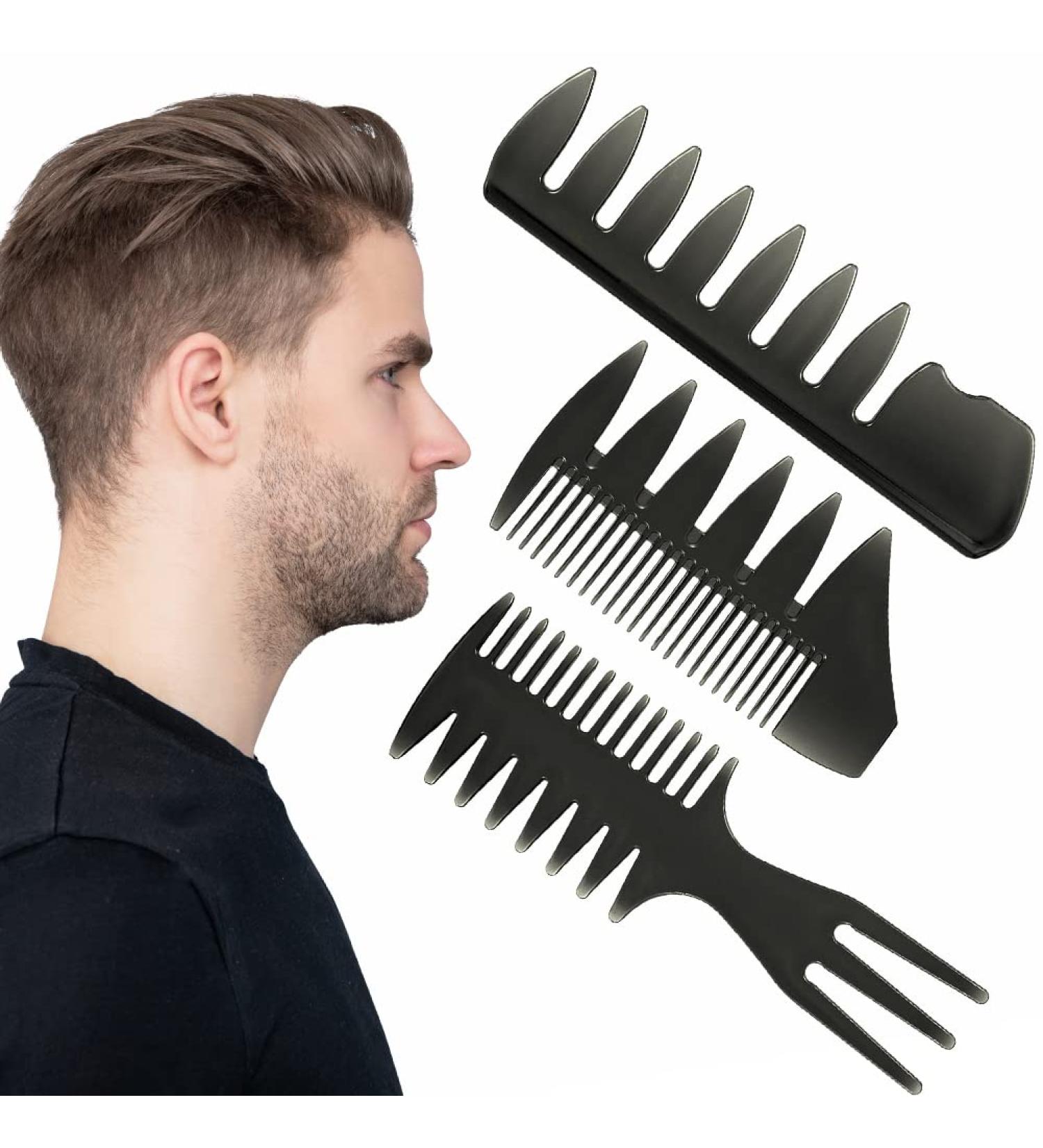 Professional Men's Hair Styling Comb Set - Rat Tail Brush & Teasing Comb for Slick Back Hairstyles - Ideal for Barbers & Salons - Buy Online on GoSupps.com