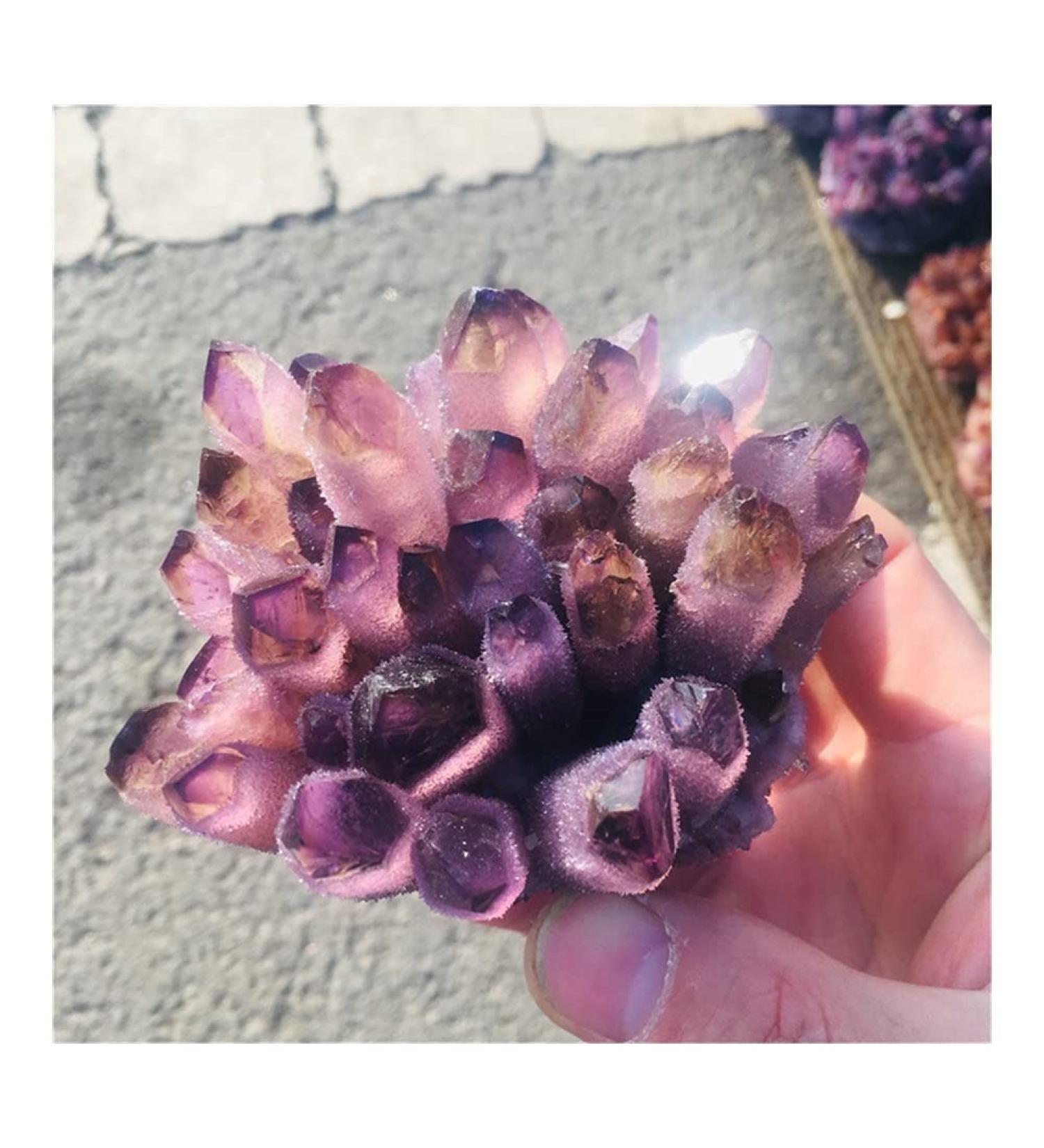 Natural Crystal Cluster Amethyst Purple Quartz Stone Raw Crystal Home Decor Crafts 300-400g - Buy Online on GoSupps.com