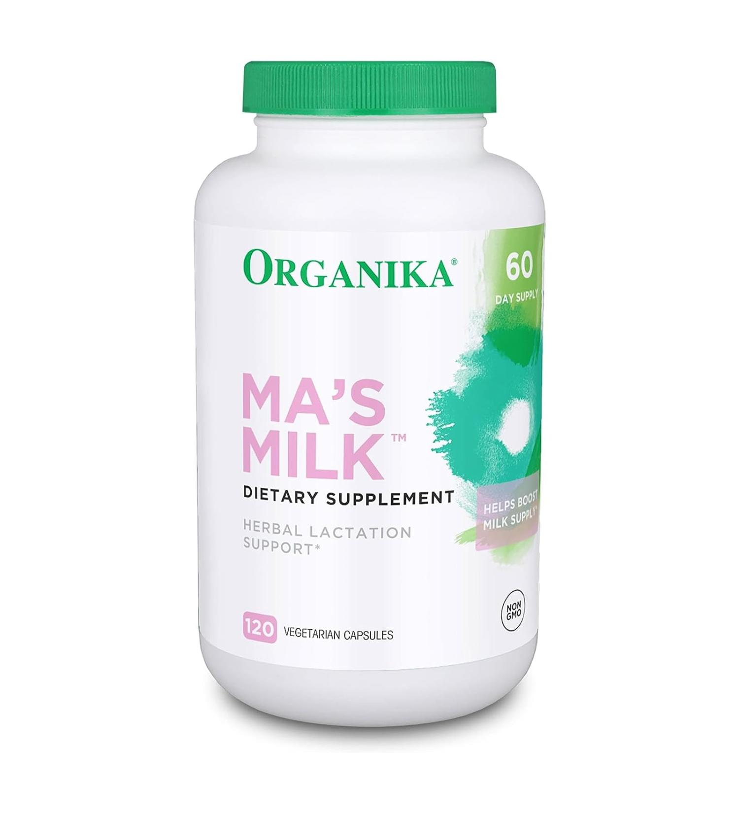 Organika Ma's Milk- Supports Breast Milk Production- Contains Blessed Thistle Fenugreek and Moringa- 120 vcaps - Buy Online on GoSupps.com