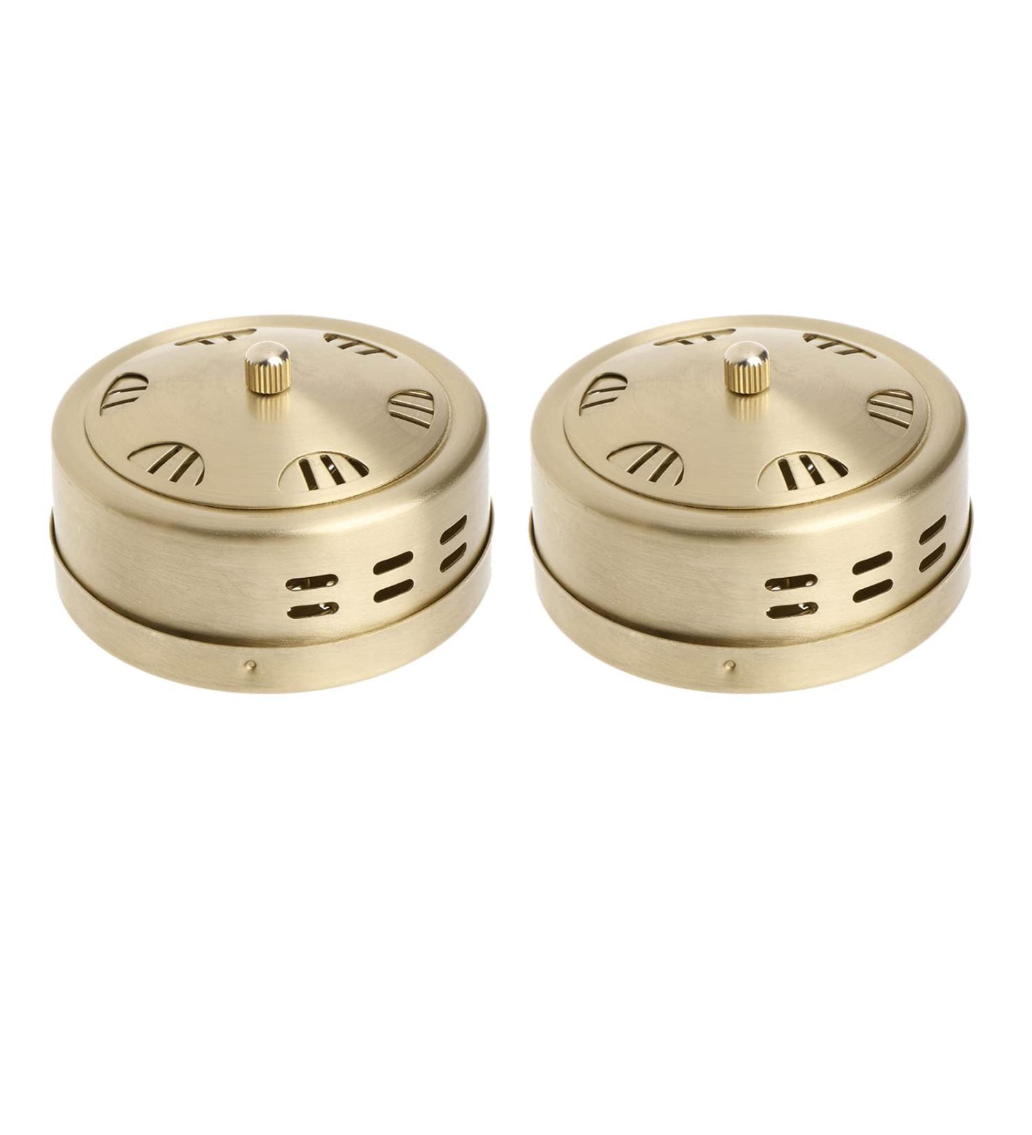 2 Pcs Portable Copper Acupuncture Moxa Box Moxibustion Therapy Moxa Stick Burner Box - Buy Online on GoSupps.com