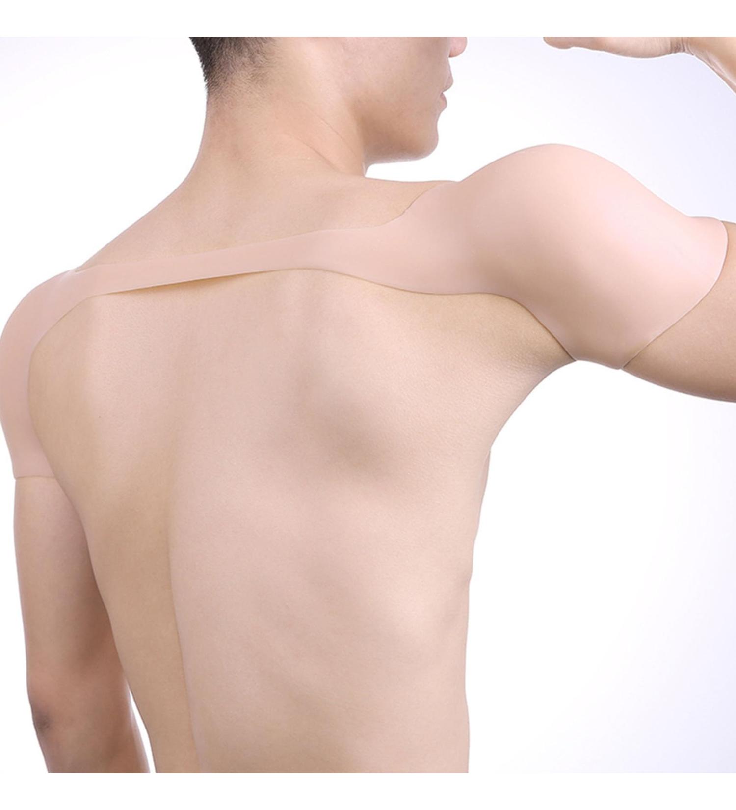 Shop Silicone Shoulder Pads - Skin-Friendly Concealed Enhancers & Breathable Elastic Back Support for Men & Women (XL) - White Skin Color - Buy Online on GoSupps.com