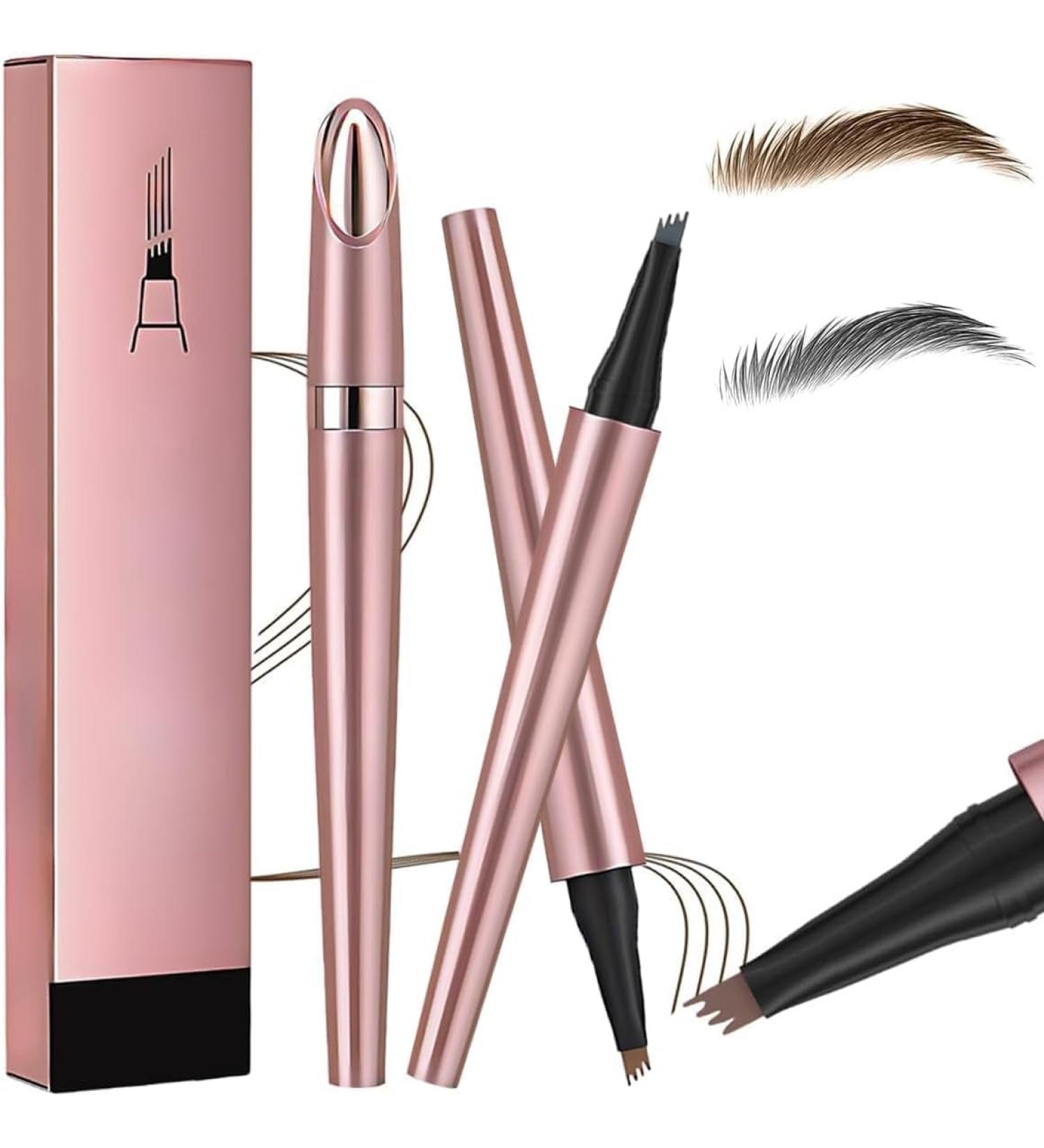 Magic Eyebrow Pencil - 2024 New 3D Waterproof Microblading Eyebrow Pencil Contouring Pen - Natural Long-Lasting Fine Stroke Microblading 4 Tip Eyebrow Pencil (Light Brown+Grey) - Buy Online on GoSupps.com