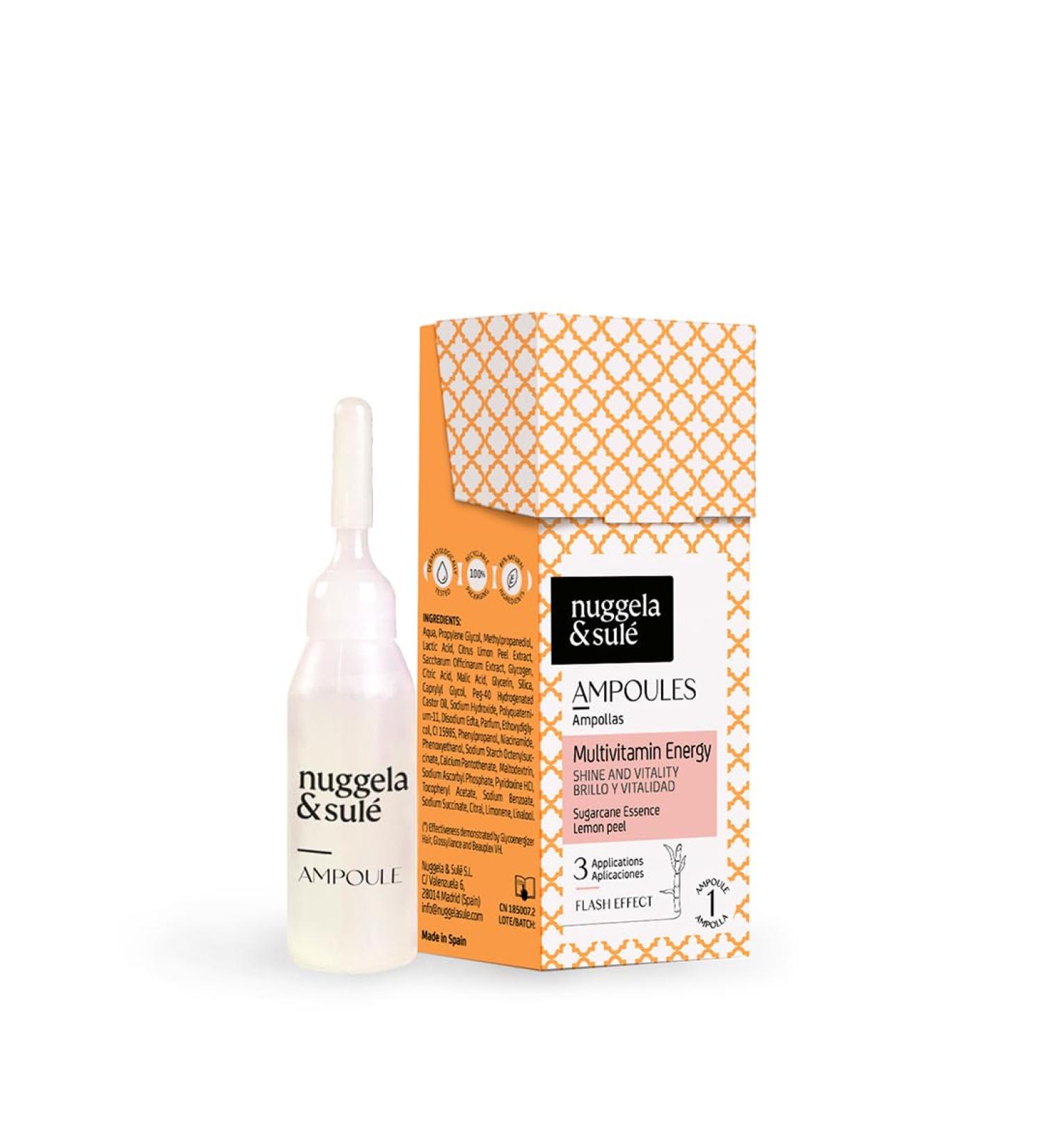 Nuggela & Sul Ampoule Multivitamin- nergie - Brillance & Vitalit . l' corce de Citron et au Glycog ne Marin. Illumine les Cheveux Instantan ment. Effet Flash. Traitement 1 Semaine. 1 x 10 ml 1 Unit  - Buy Online on GoSupps.com