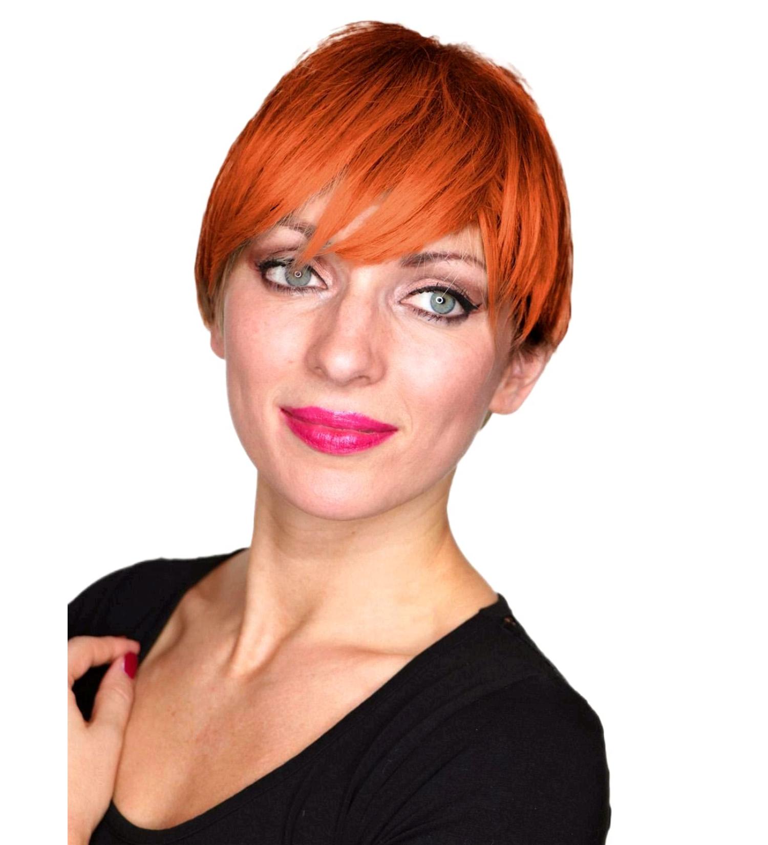 Prettyland Short Wig for Women & Men - Brown-Orange Streaked Layered Pixie Cut Hairstyle C612 | International Shipping - Buy Online on GoSupps.com