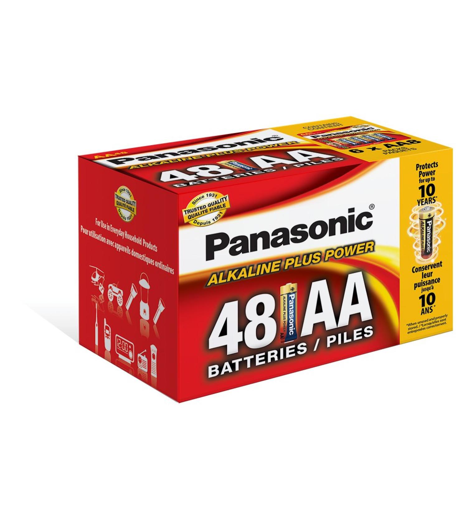 Panasonic Energy Corporation LR6PA/48PC Alkaline Plus Power AA Alkaline Battery 48 Pack AA LR6PA/48PC