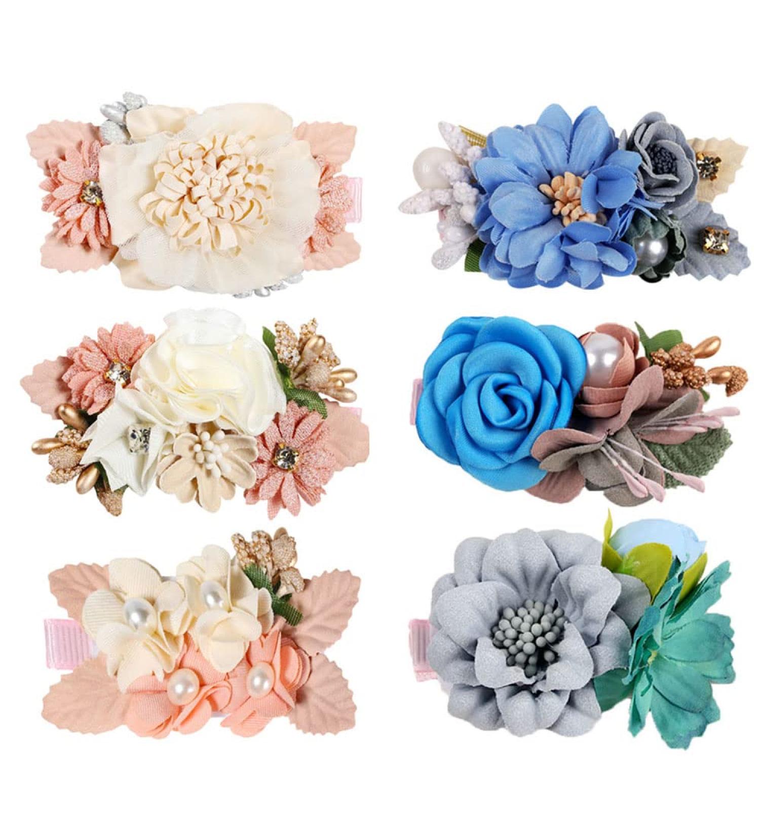 Hcliptie Large Flower Hair Clips for Babies & Girls | Crocodile Accessories in Pink & Blue | Perfect Gift Box for Toddlers & Teenagers - 6x7.6 cm - Buy Online on GoSupps.com