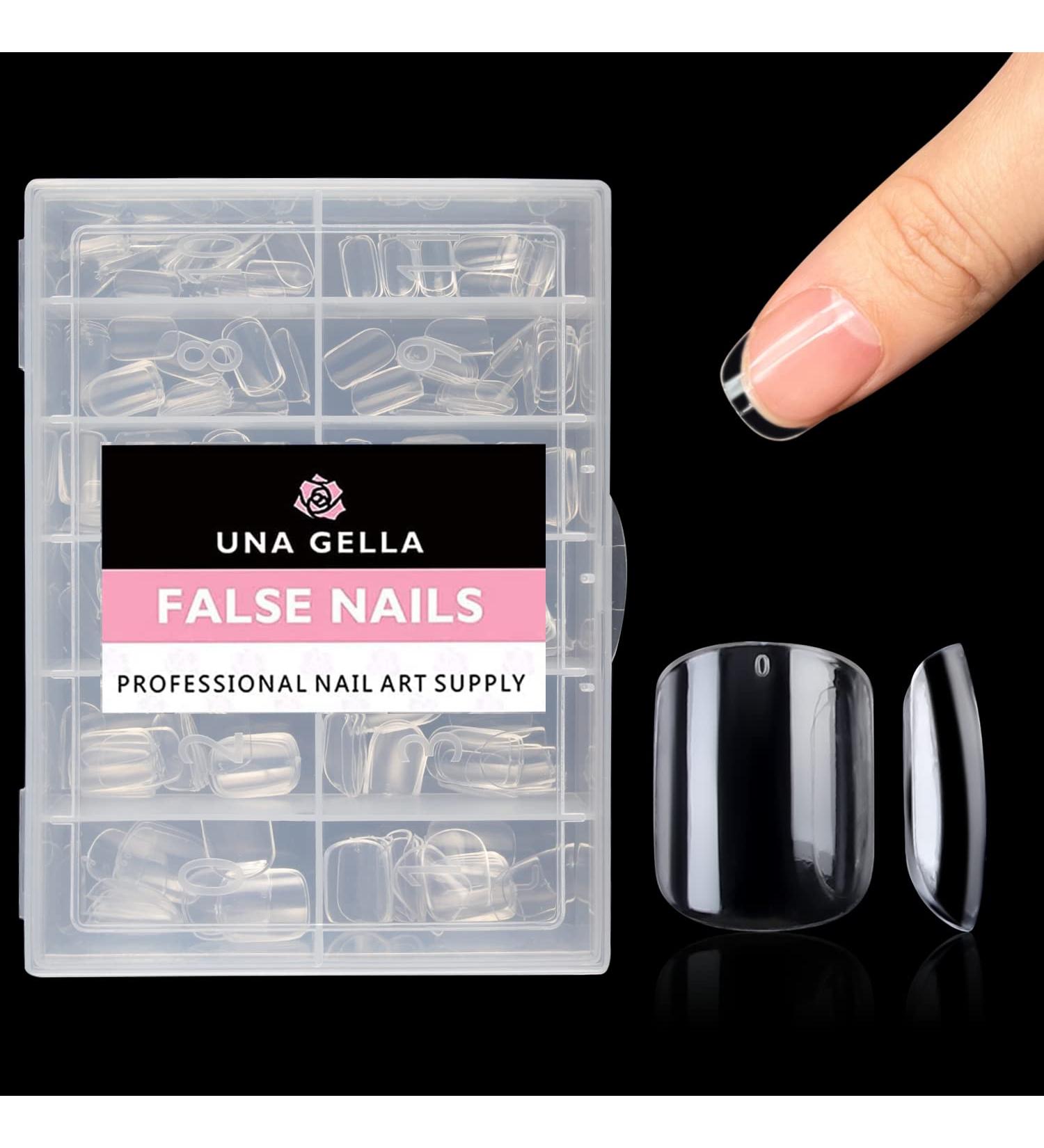 UNA GELLA Extra Short Square Fake Nails 216pcs - Pre-shaped Gel Nail Tips for Full Cover Acrylic - False Nails for Nail Extension DIY at Home - Buy Online on GoSupps.com