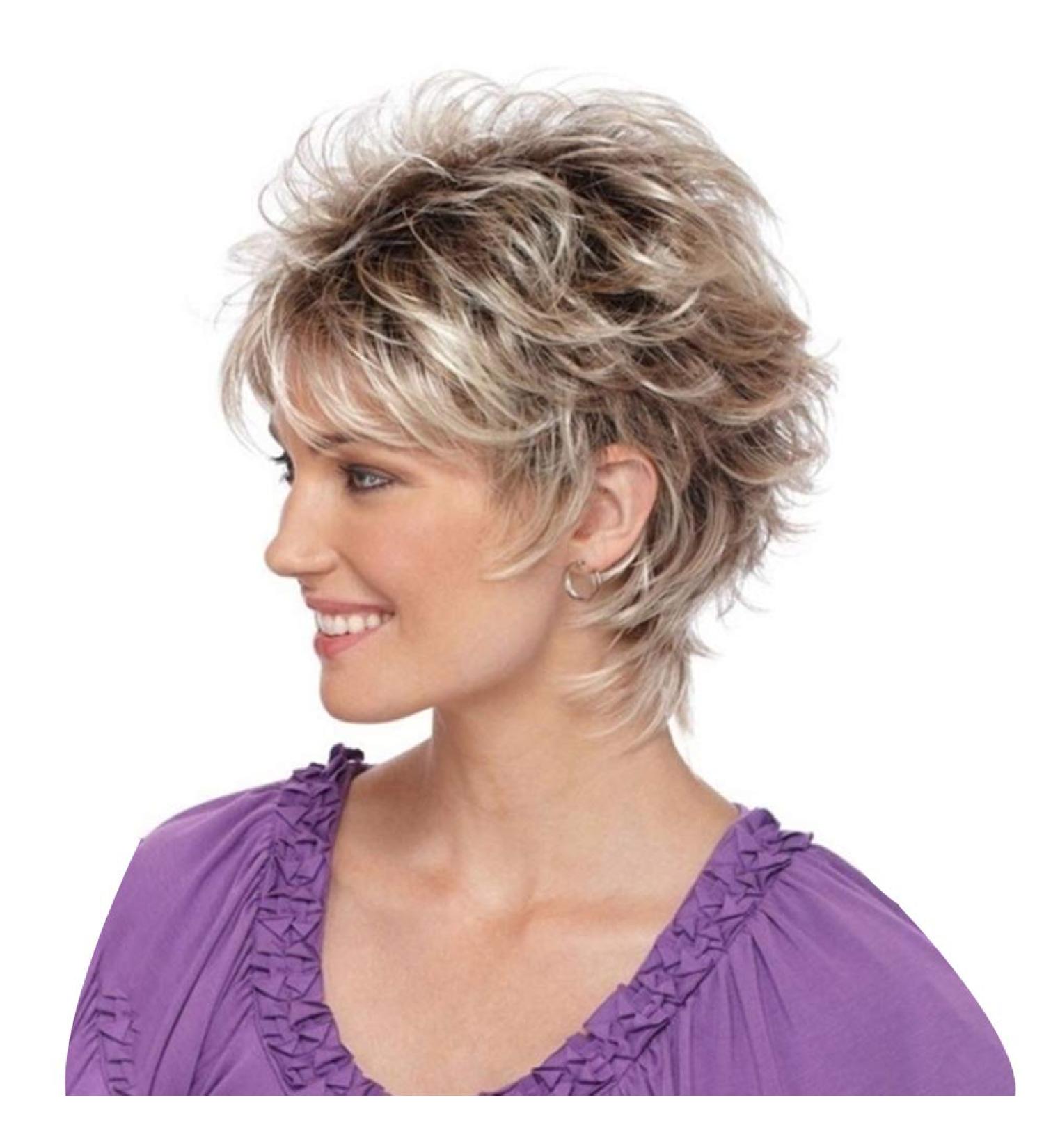 Short Blonde Real Hair Wig - Pixie Cut Layered Wigs for Women | Stylish Fluffy & Light Curly Ash Gold Options - Buy Online on GoSupps.com