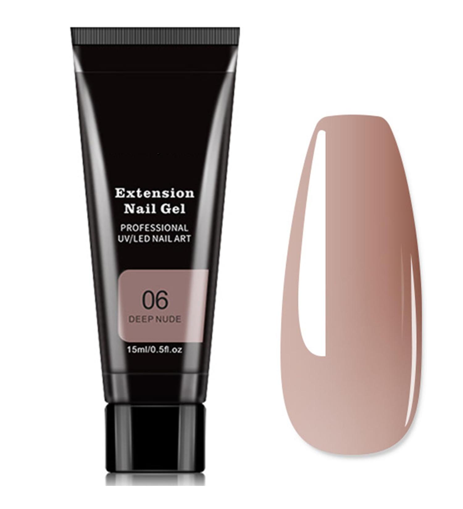 Nail Extension Gel 15ml Poly Builder Coffee - Nude Pink Nail Enhancement for French Manicure - Buy Online on GoSupps.com