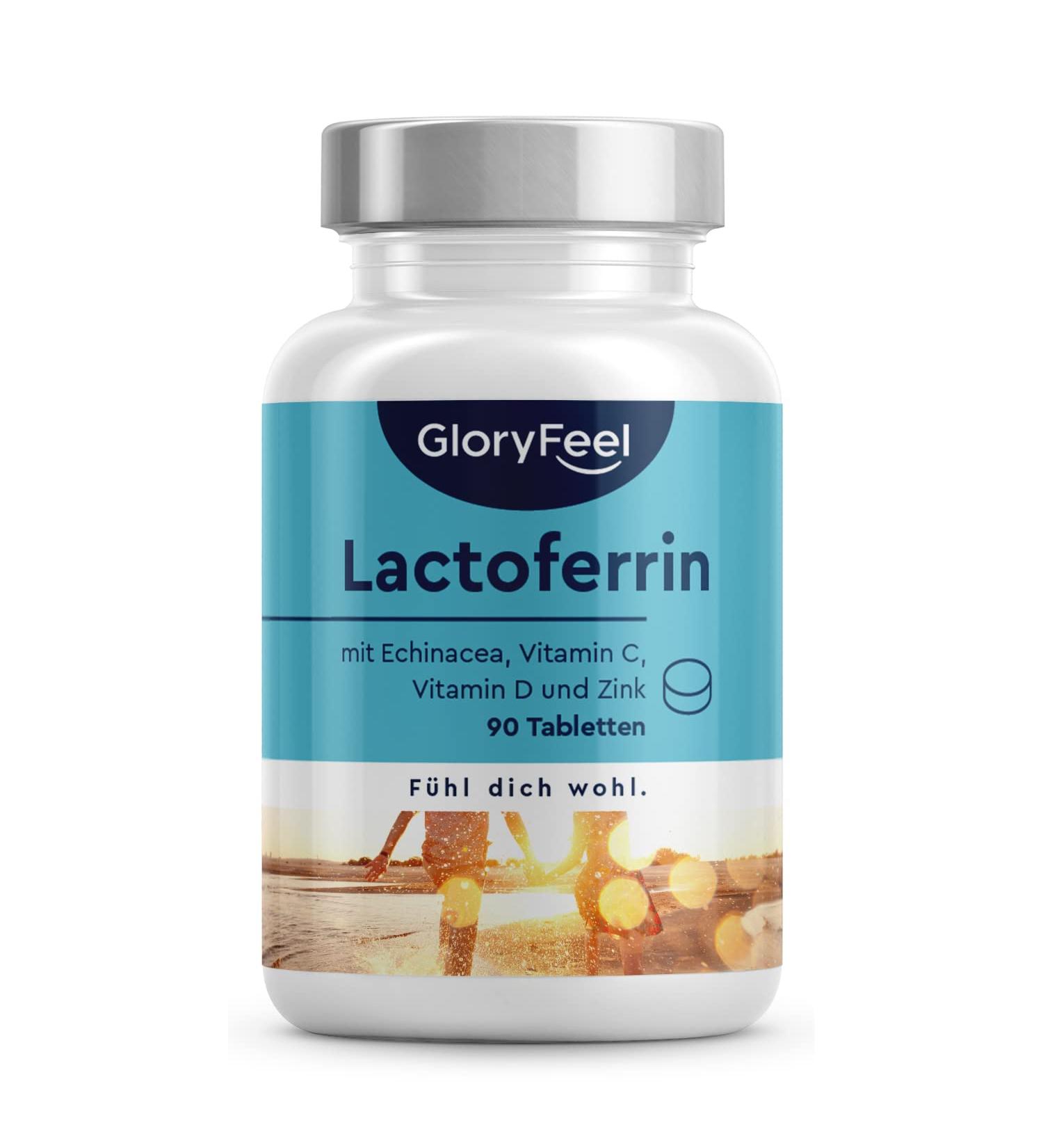 Lactoferrin 200mg with Vitamin C D3 Zinc & Echinacea - 90 Tablets for Immune Support | Buy Internationally - Buy Online on GoSupps.com