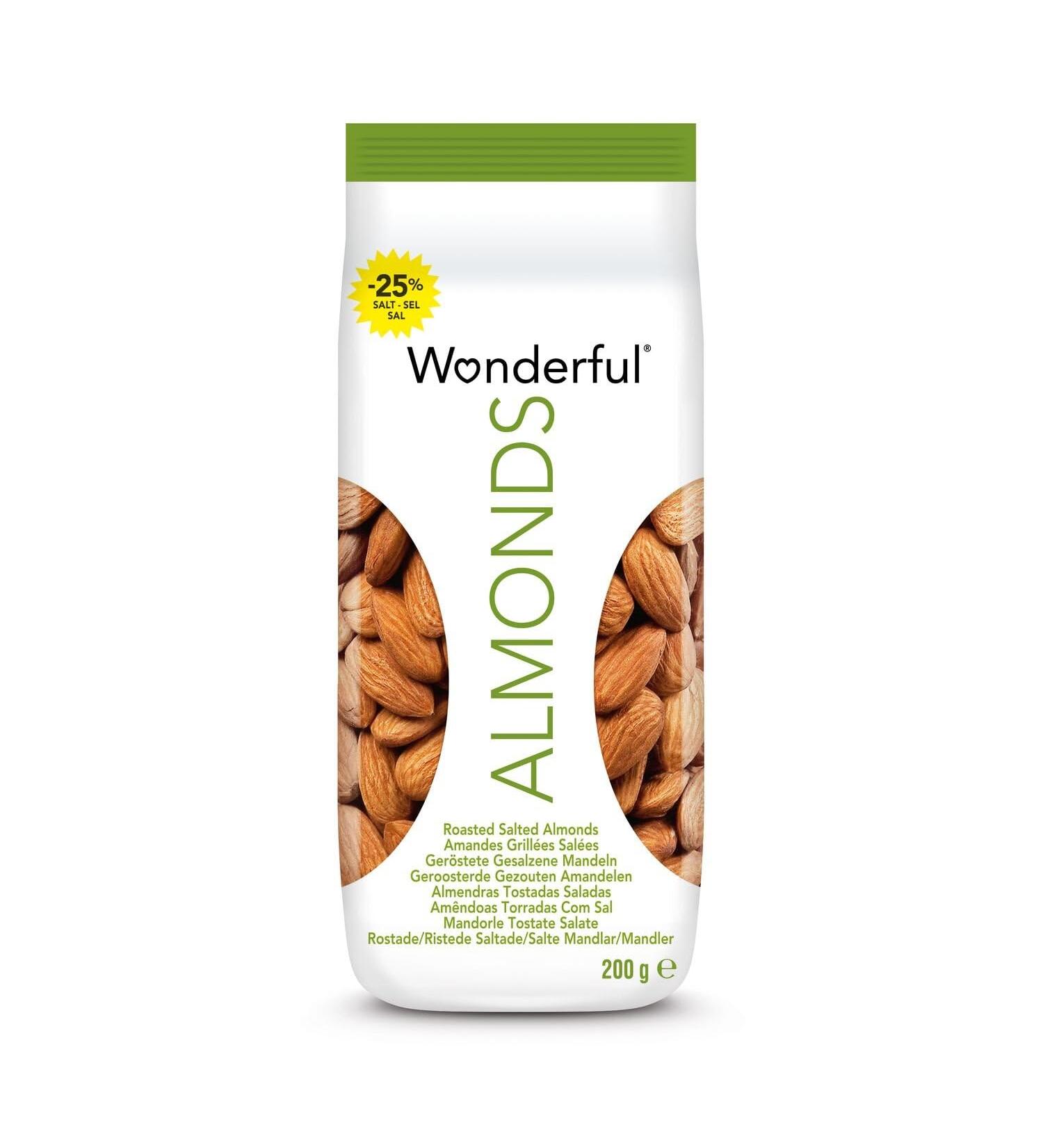 Wonderful Almonds - Salted Roasted Almonds 200g - Buy Online on GoSupps.com