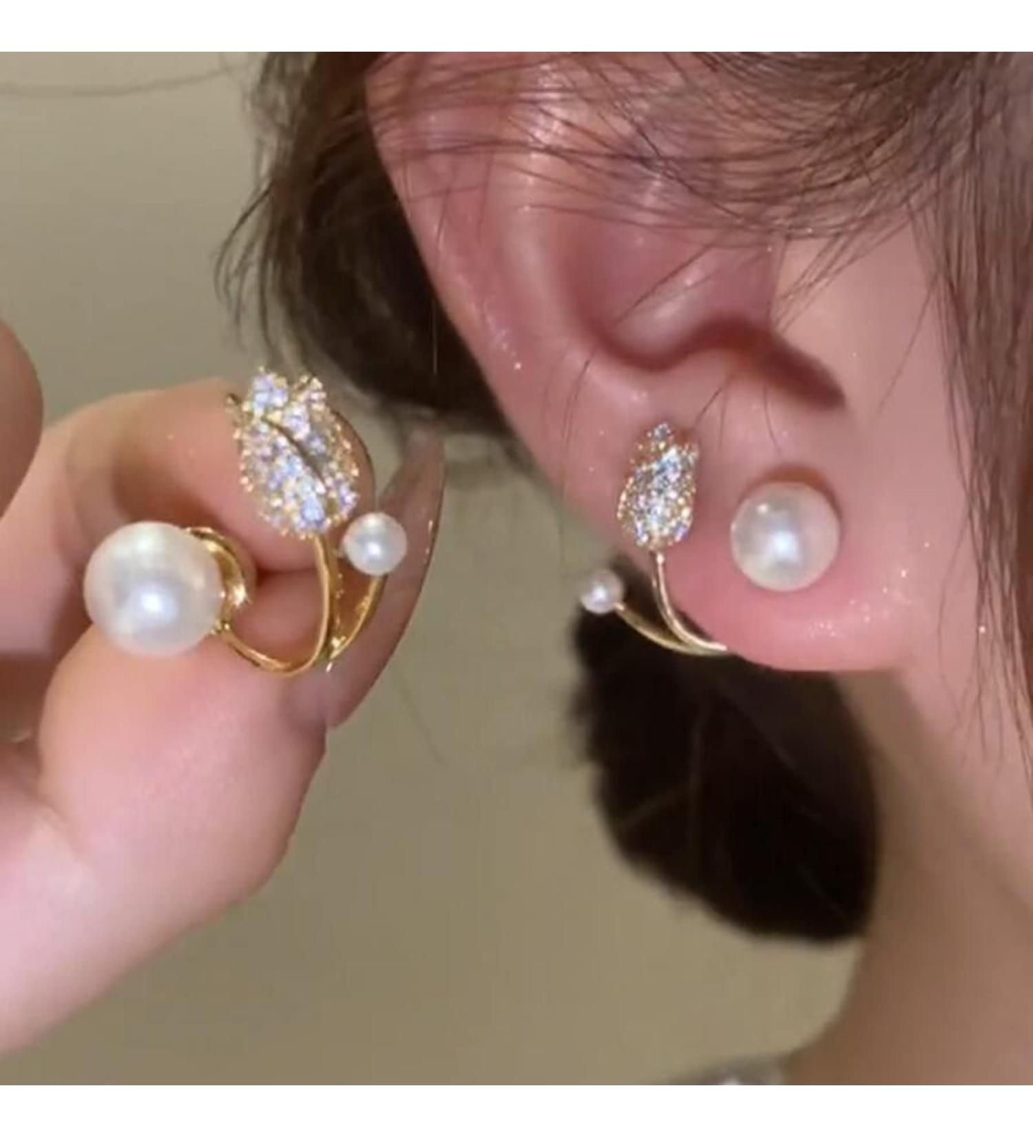 Cute Flower 111 Earrings for Women - Heart Hoop Dangle Earrings with Rhinestones | Pink Jewelry for Teens & Girls - Buy Online on GoSupps.com