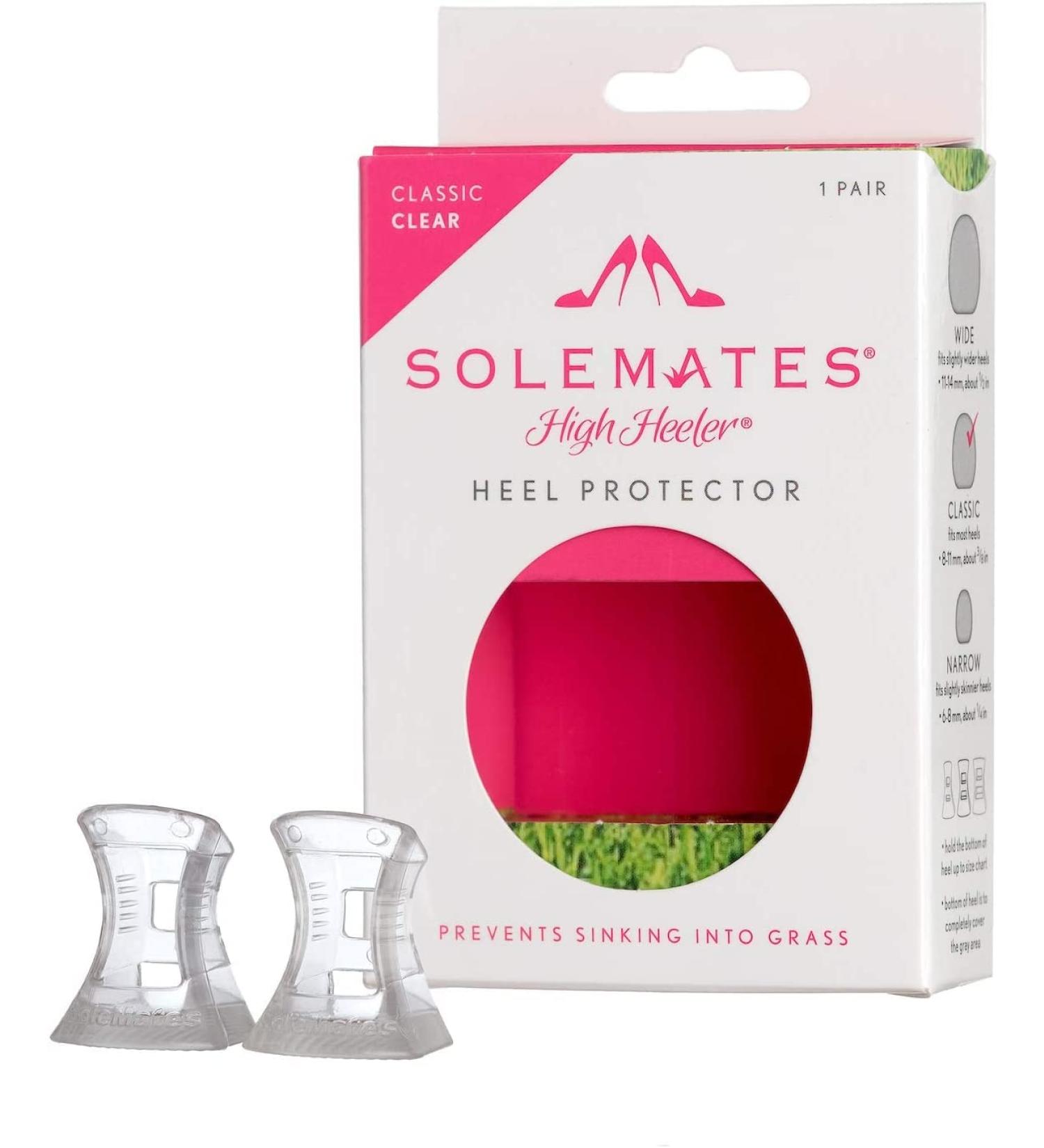 Solemates High Heel Protectors Clear Stoppers - Stops Sinking into Grass Protector for Heels and Designer Shoes - Crystal Clear (Standard)
