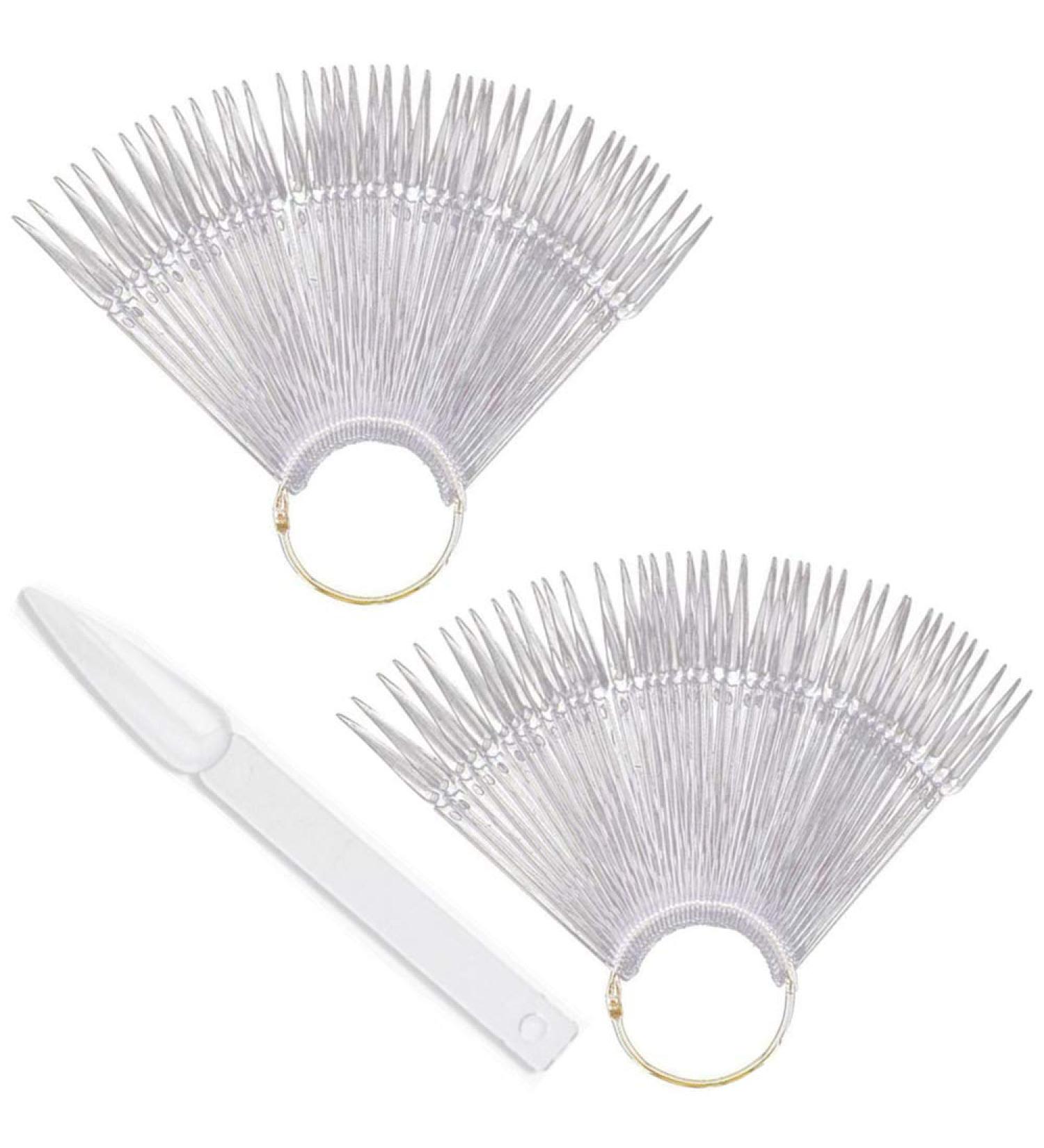 80pcs Clear Fake Nail Art Tips with Ring Holder - Nail Swatches Practice Tool - Buy Online on GoSupps.com