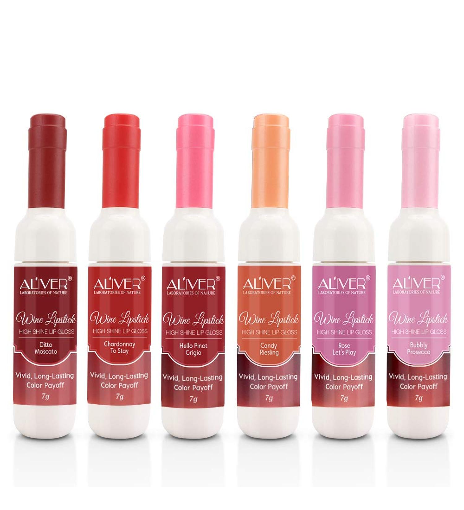 Wine Lip Tint Set - Long Lasting Waterproof Lip Stain & Gloss in 6 Colors | Moisturizing & Pigmented Lip Makeup Gift for Women and Girls - Buy Online on GoSupps.com