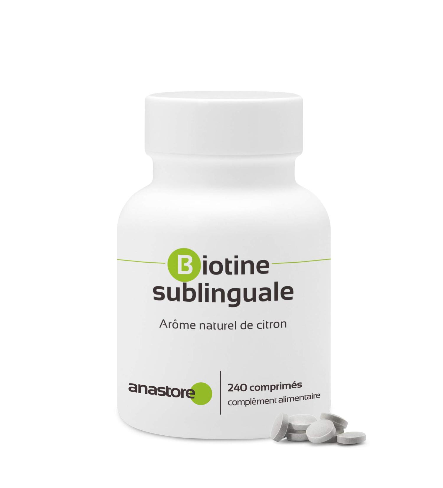 BIOTIN SUBLINGUAL * 450 g / 240 tablets for 240 days of use * Essential vitamin for healthy skin and hair * Suitable for vegans natural lemon aroma - Buy Online on GoSupps.com