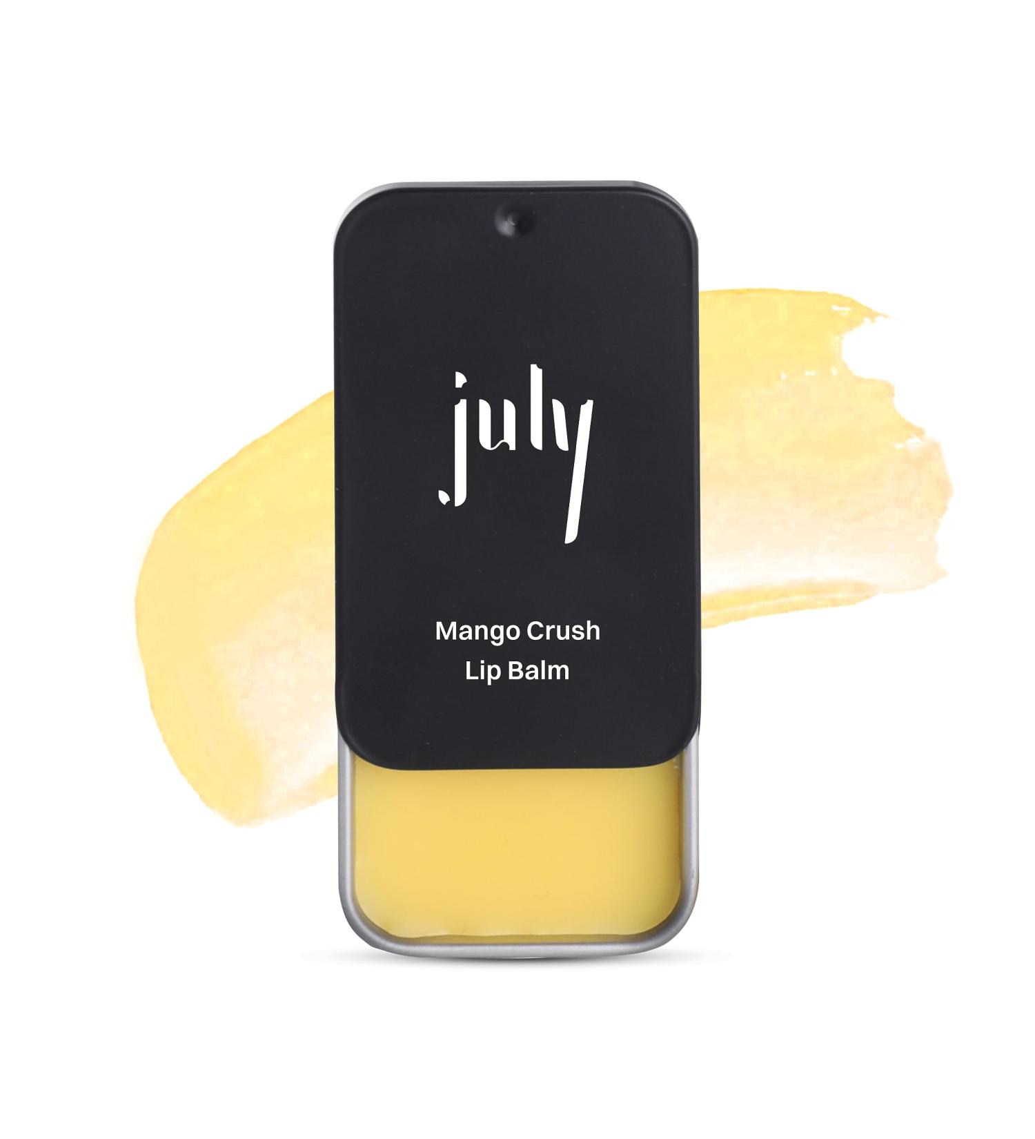 July Mango Crush Lip Balm - 24hr Moisturization for Dry Lips SPF 15 Enriched with Jojoba & Almond Oil - Hydrate & Lighten - 10g - Buy Online on GoSupps.com