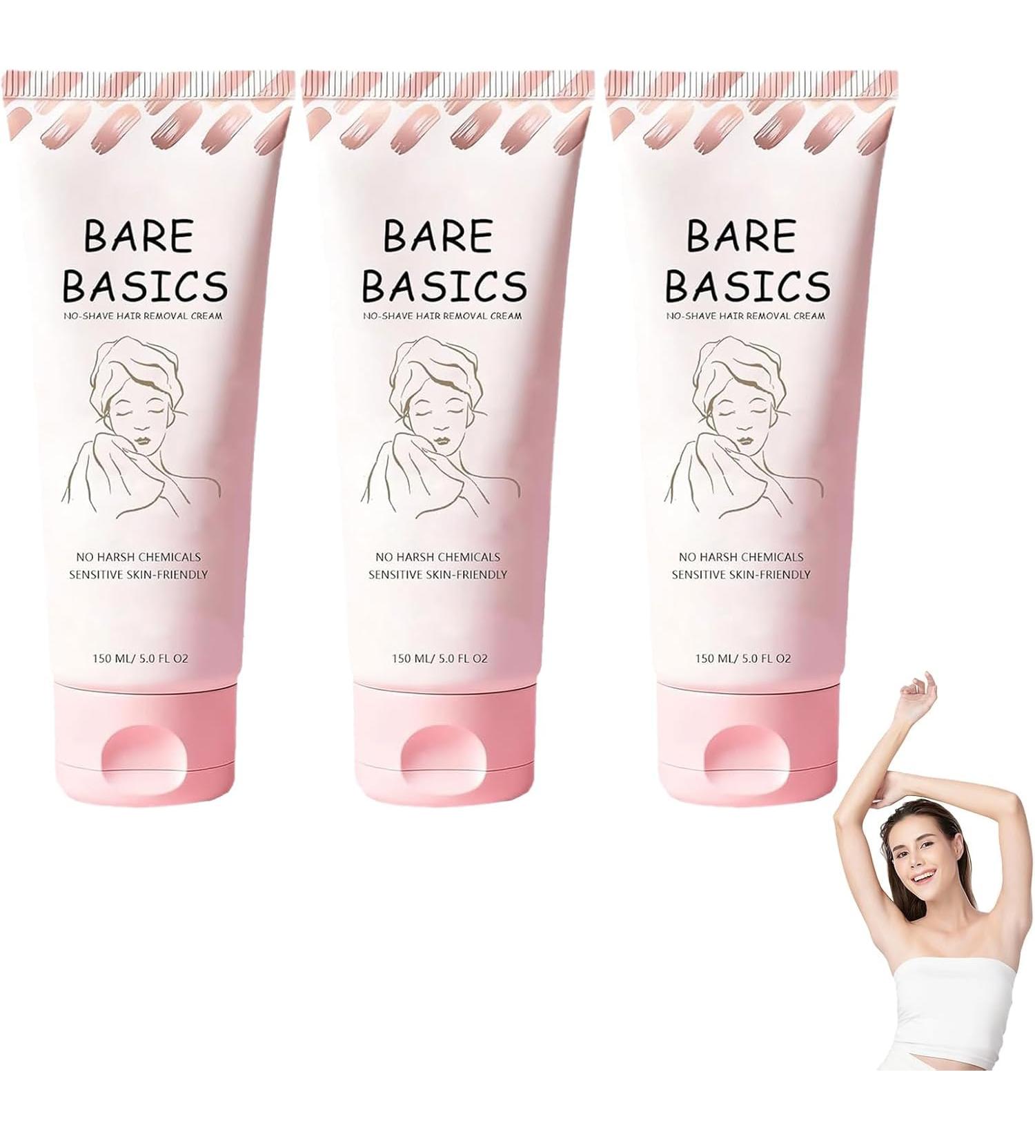 Bare Basics No Shave Lot de 3 cr mes d pilatoires rapides et douces pour femmes et hommes avec vitamine E et provitamine B5 hydrate et prot ge la peau 150 g 3 pi ces - Buy Online on GoSupps.com