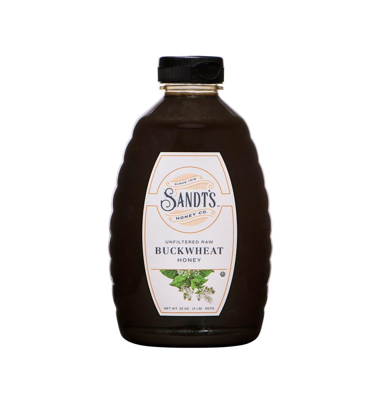 Sandt's Buckwheat Honey, Unfiltered Raw Honey, Non-GMO Genuine, Pure Honey (2 lbs)