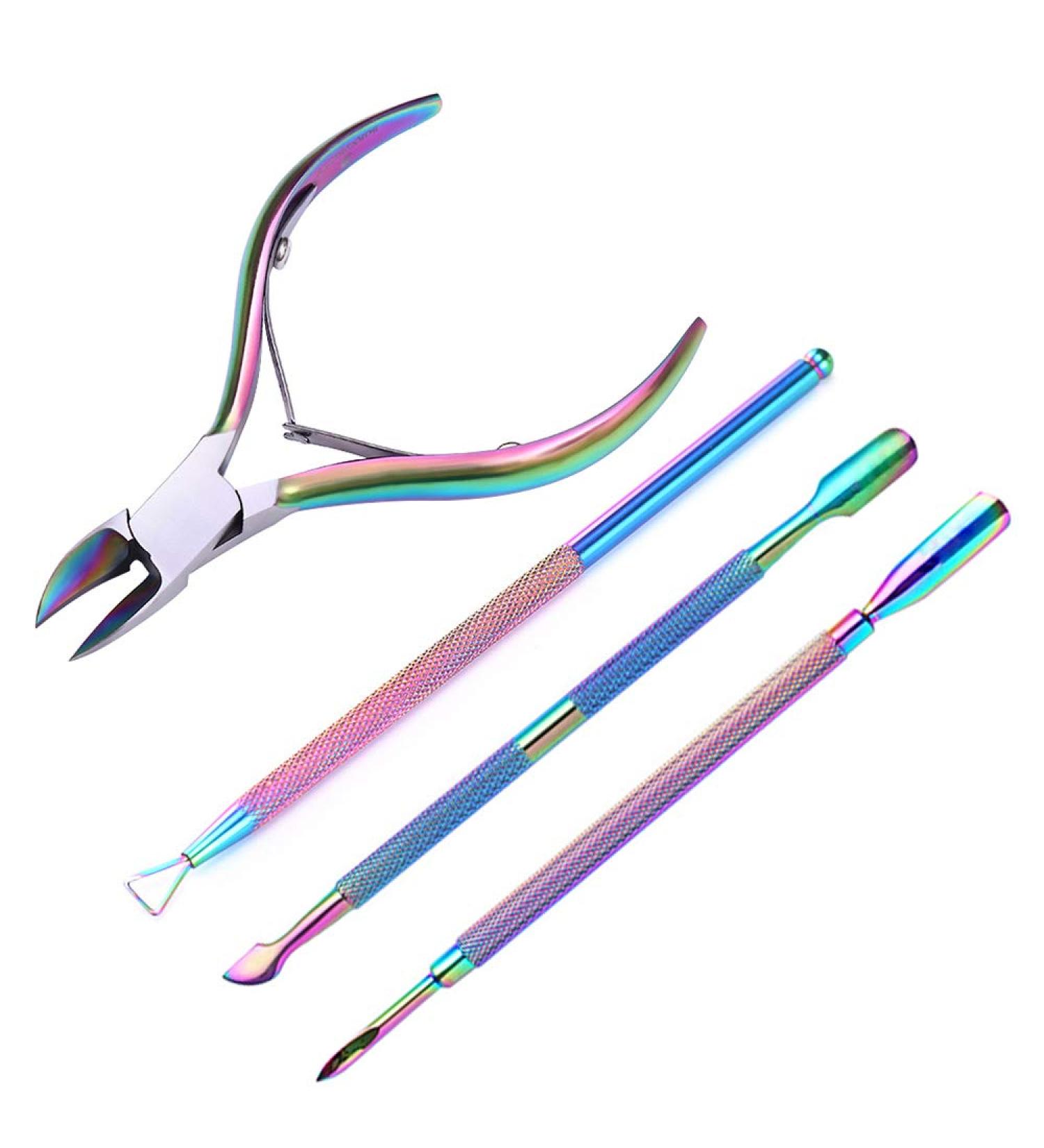 MODOAO Cuticle Pusher with Cuticle Trimmer Cuticle Nipper Pocket Nail Cuticle Nipper Pack Contains Nail Trimmer Stainless Steel Nail Art Manicure/Pedicure Tools (4 Packs) - Buy Online on GoSupps.com