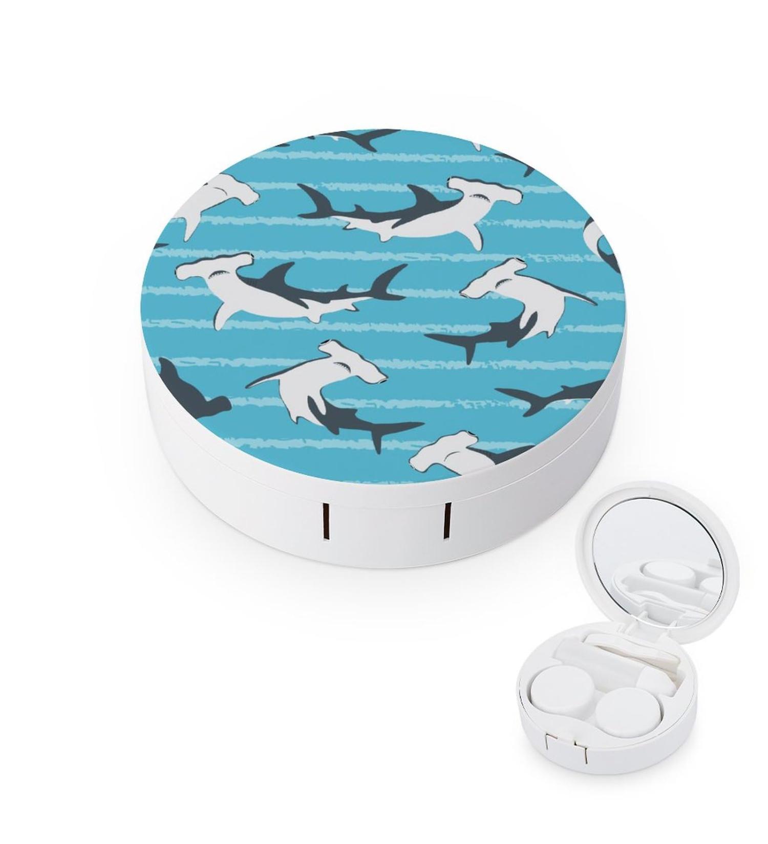 Travel Portable Hammerhead Shark Contact Lens Case with Mirror | Stylish & Functional Lens Storage - Buy Online on GoSupps.com