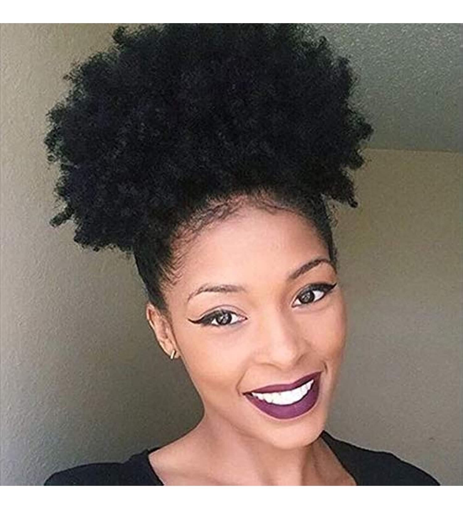 Xtrend Natural Black Afro Ponytail Extensions - Kinky Curly Kankalon Fiber Updo with Clips - Perfect Short Puff Hairstyle - Buy Online on GoSupps.com