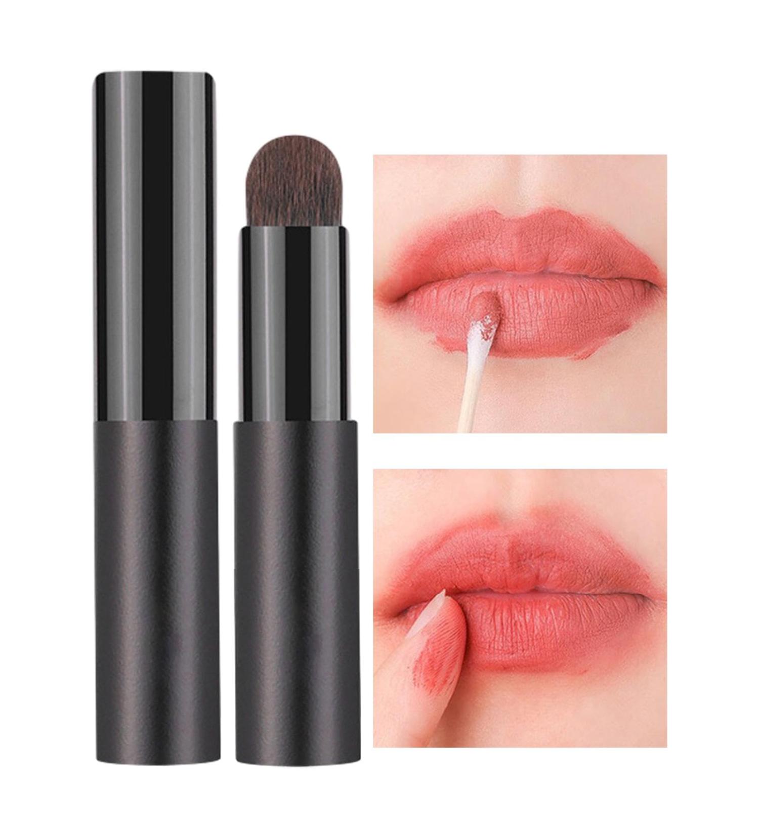 Lip Brush Lip Smudge Brush with Lid Portable Brush Lip Gloss Makeup Brush Makeup Applicator Eyeshadow Brush for Women Girls - Buy Online on GoSupps.com
