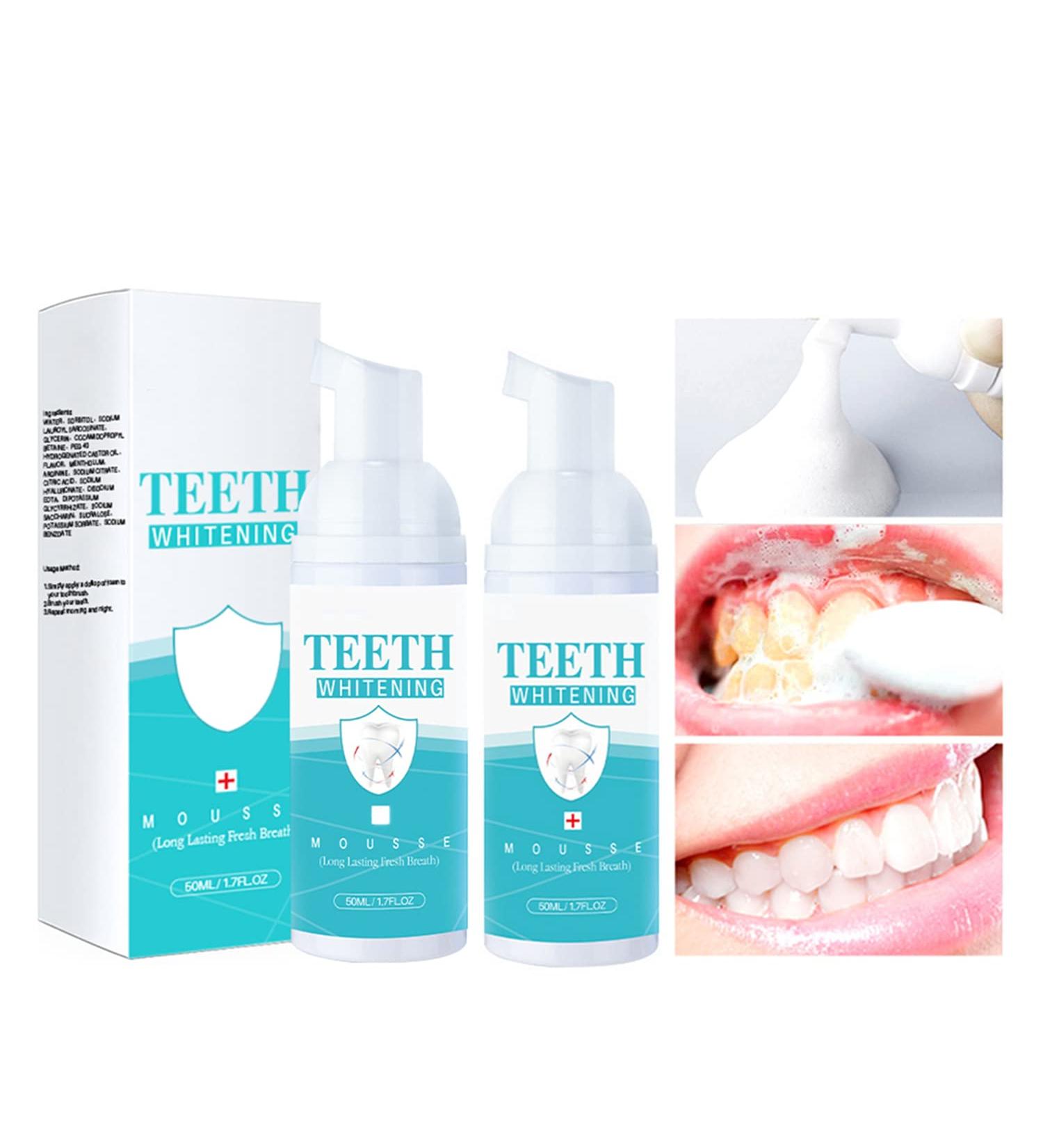 Teeth Whitening Mousse Foam - Fresh Breath Oral Care Toothpaste - Buy Online on GoSupps.com