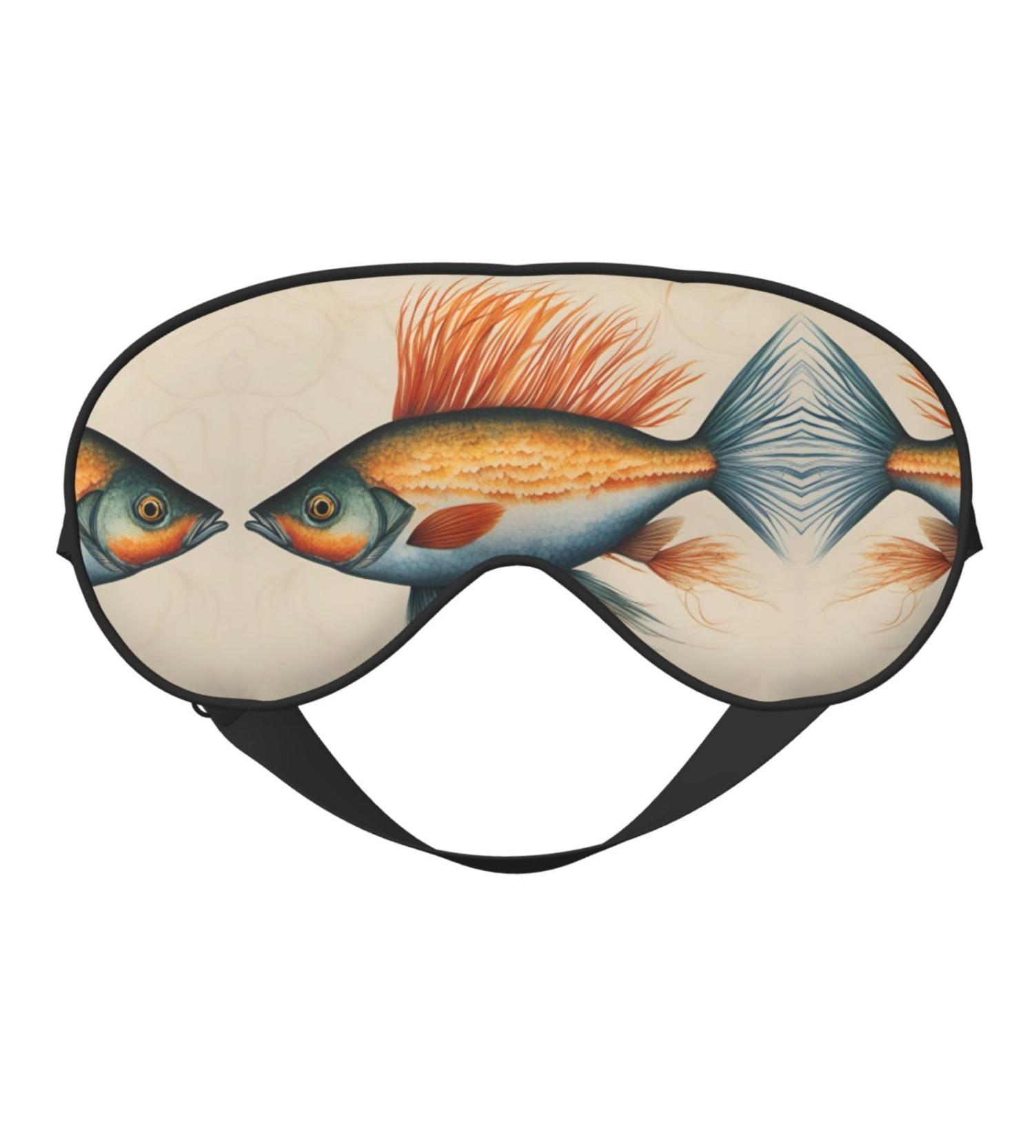 Safflower Flying Fish Print Ultra-Soft Eye Mask | Light-Blocking for Comfort & Restful Sleep International Shipping Available - Buy Online on GoSupps.com