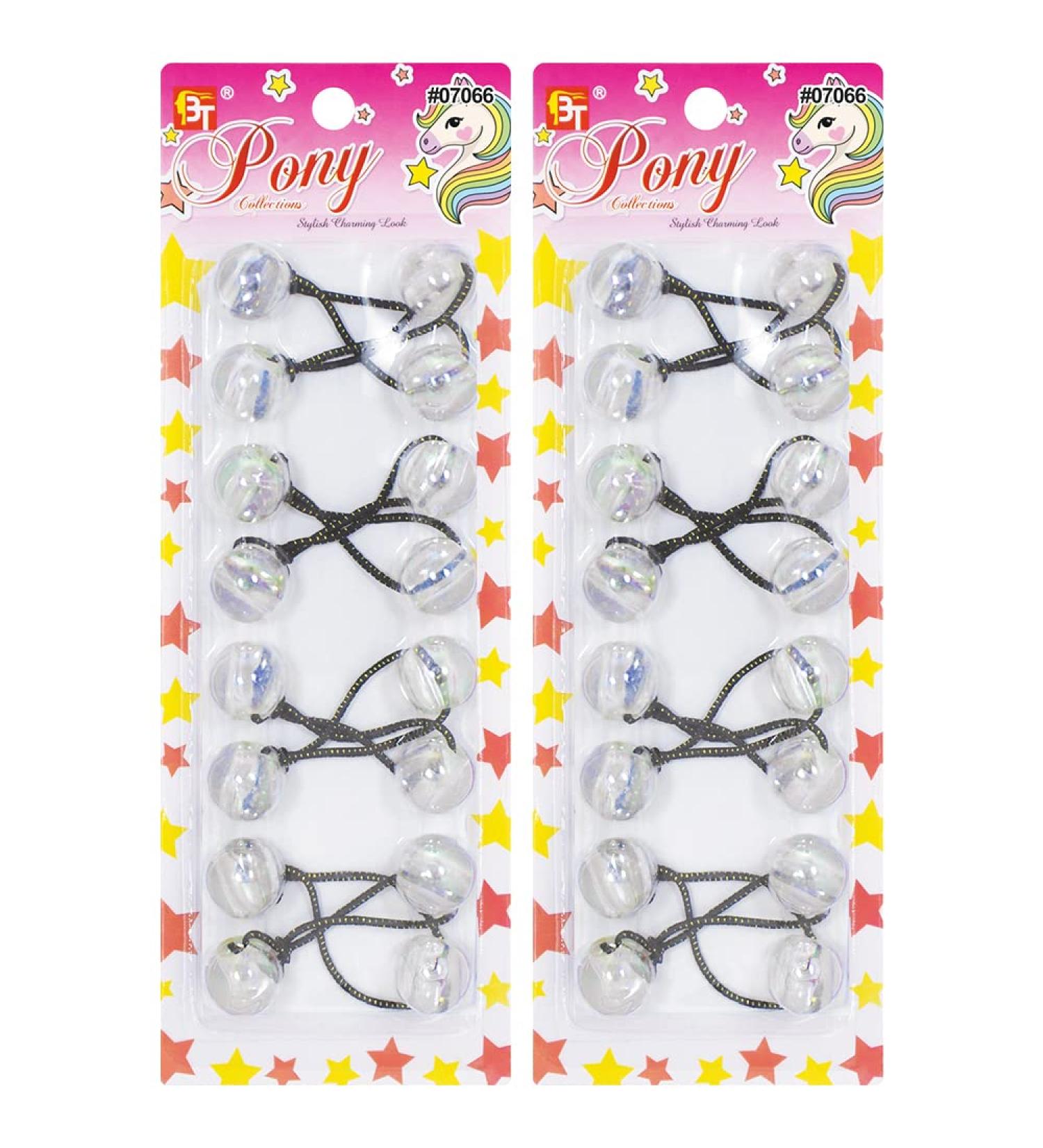16 Pcs Colorful Pearl 20mm Bubble Hair Ties | Elastic Ponytail Holders for Girls, Women | Clear Accessories | All Ages - Buy Online on GoSupps.com